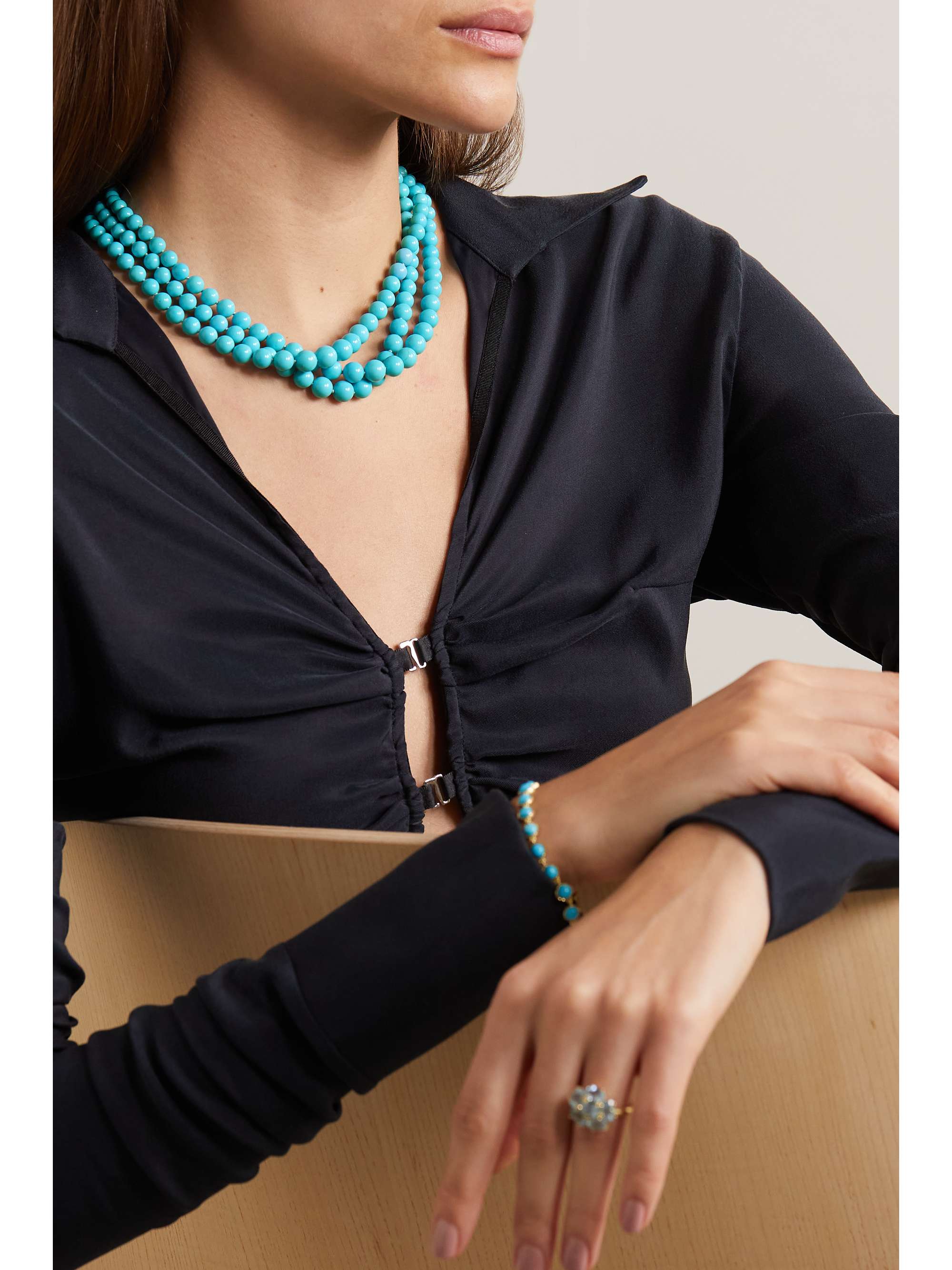 IRENE NEUWIRTH 18-karat gold turquoise necklace
