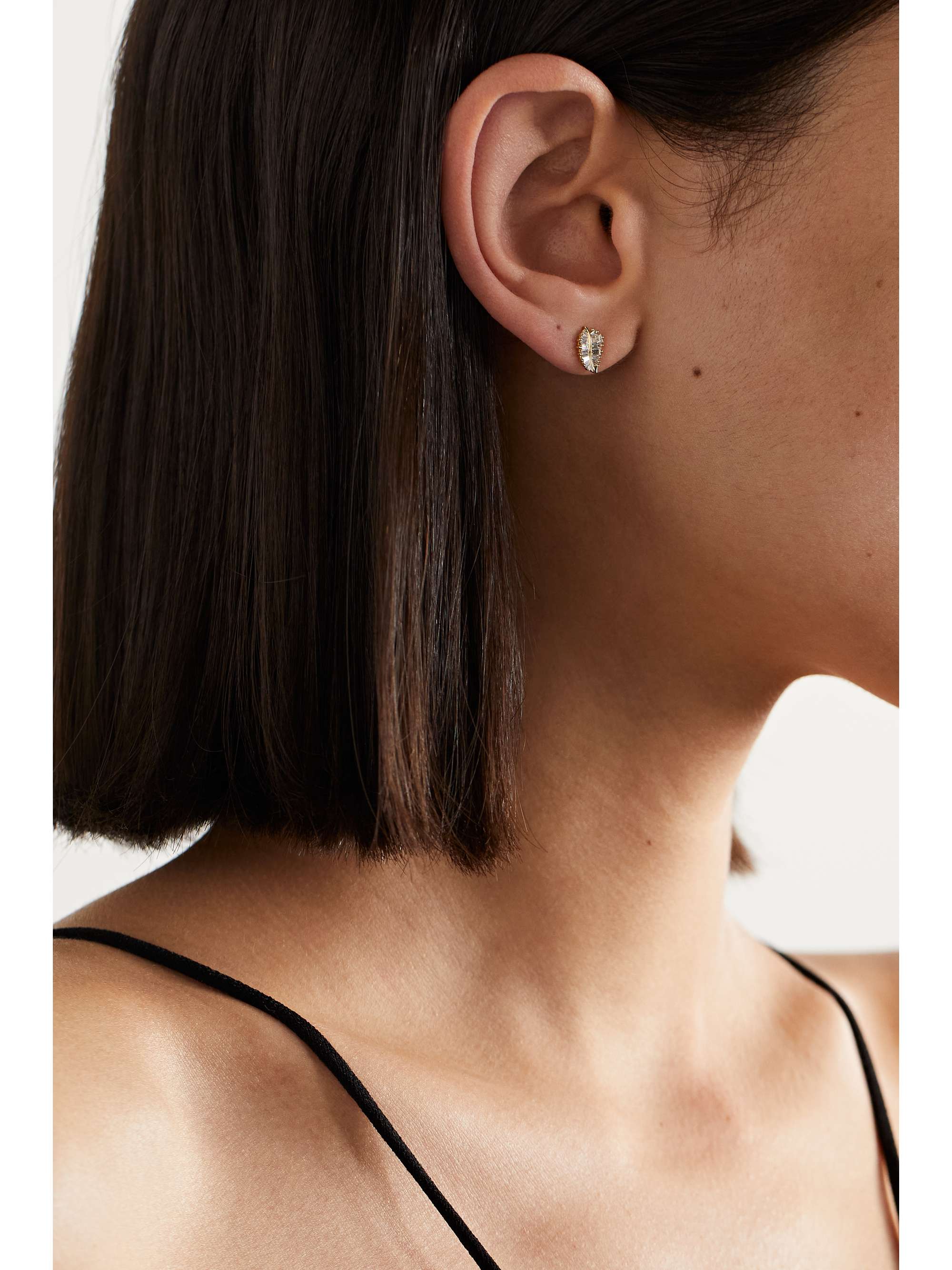 ANITA KO Small 18-karat gold diamond earrings