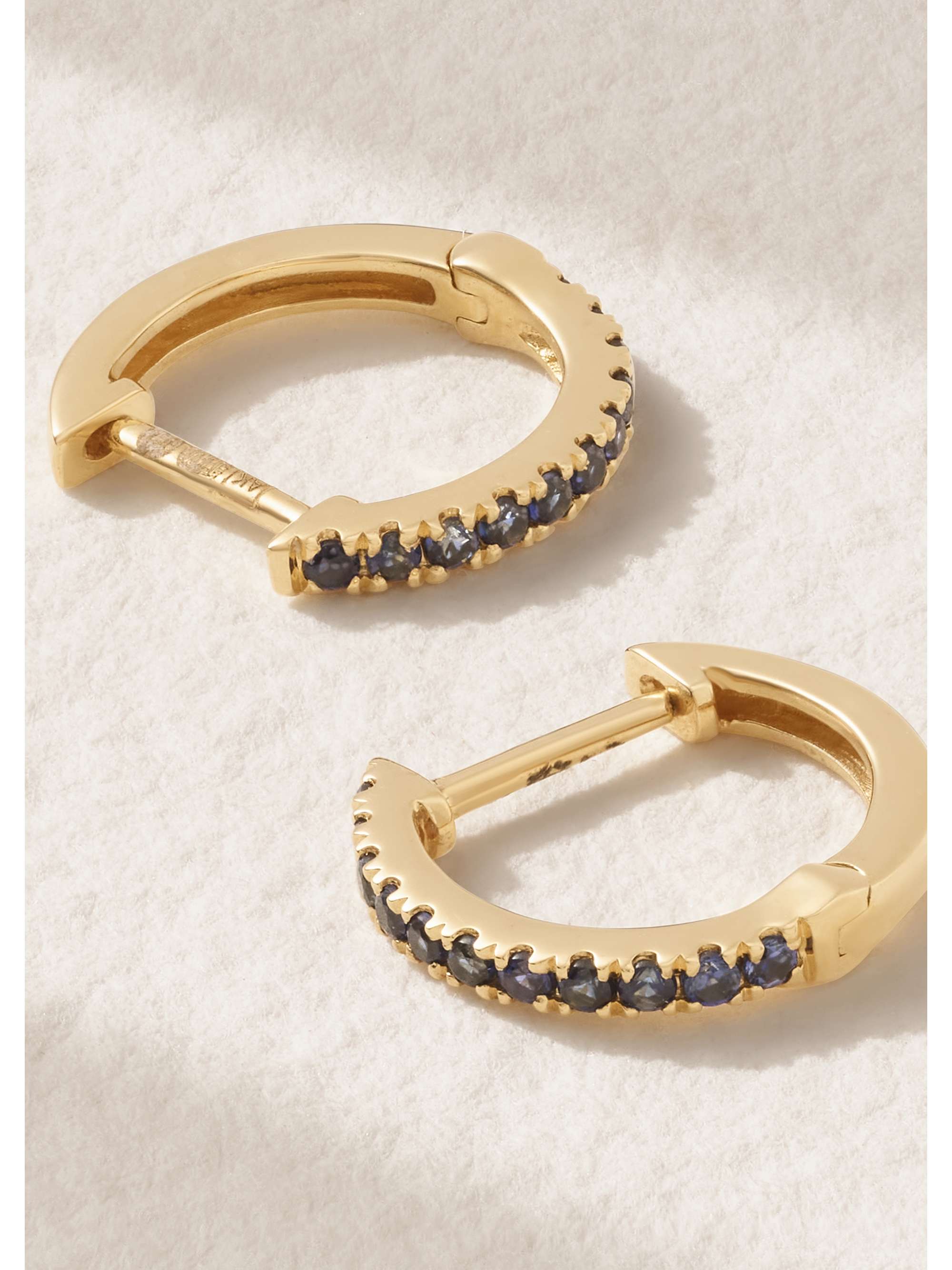 ANITA KO Huggies 18-karat gold sapphire earrings