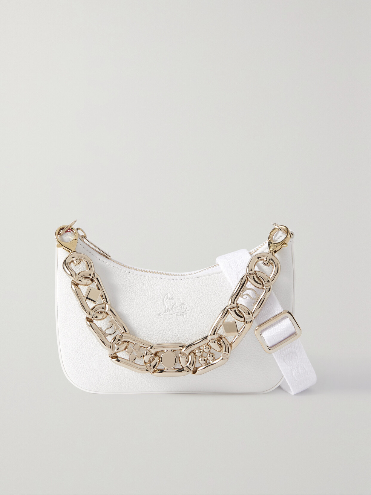 Christian Louboutin - Loubila Textured-leather Shoulder Bag - White