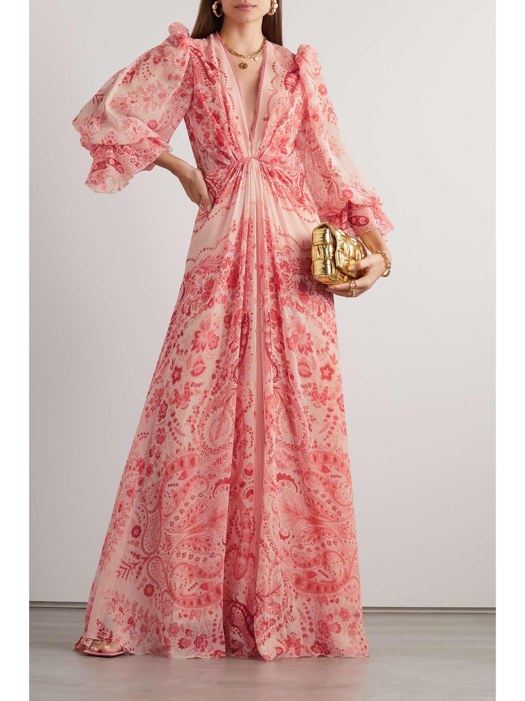 ETRO Lace-trimmed paisley-print silk-georgette maxi dress | NET-A