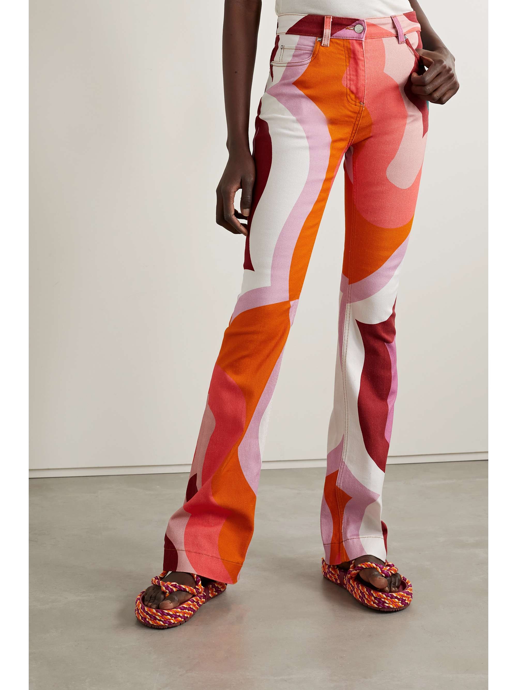 ETRO Printed high-rise flared jeans