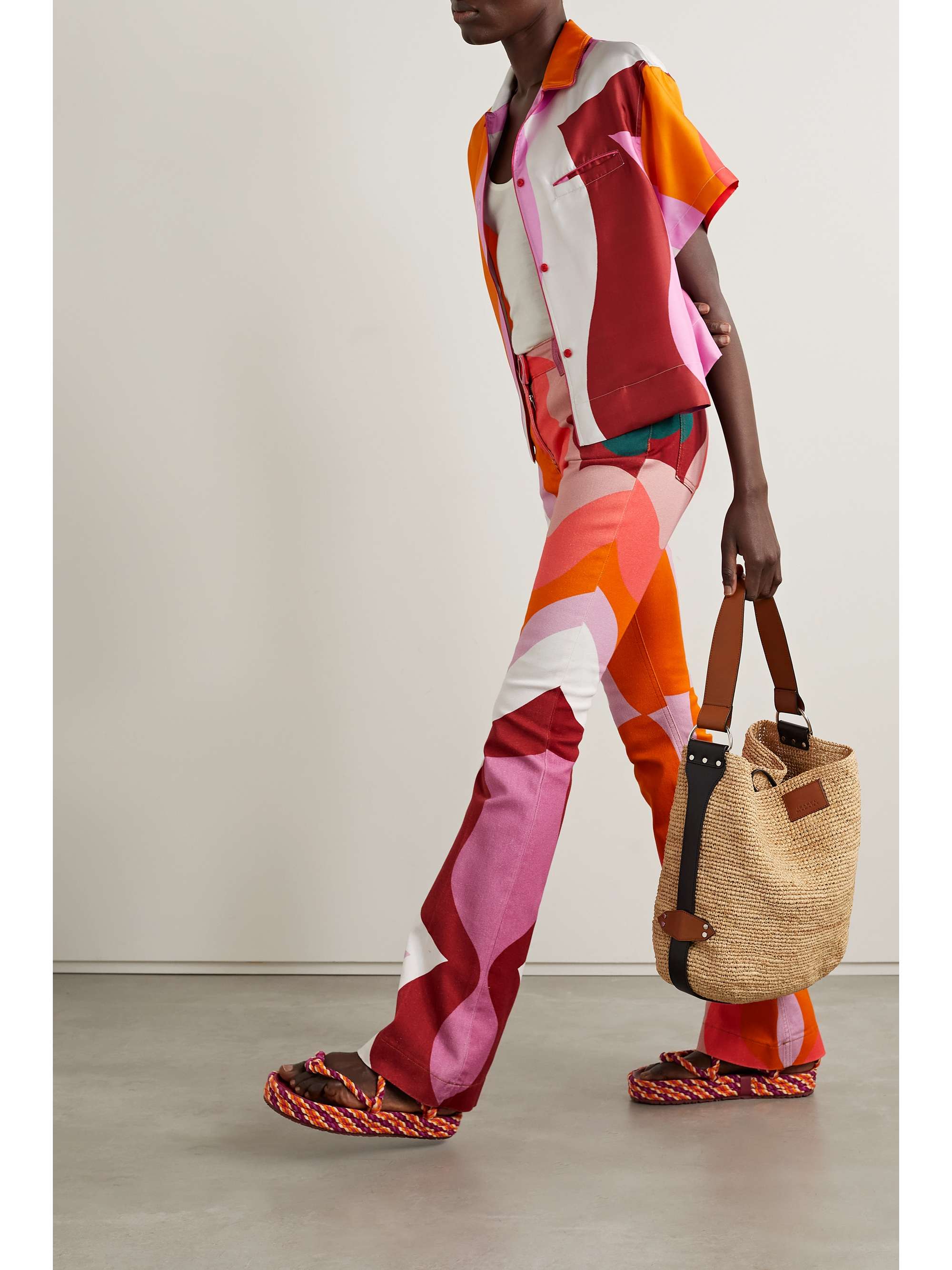ETRO Printed high-rise flared jeans