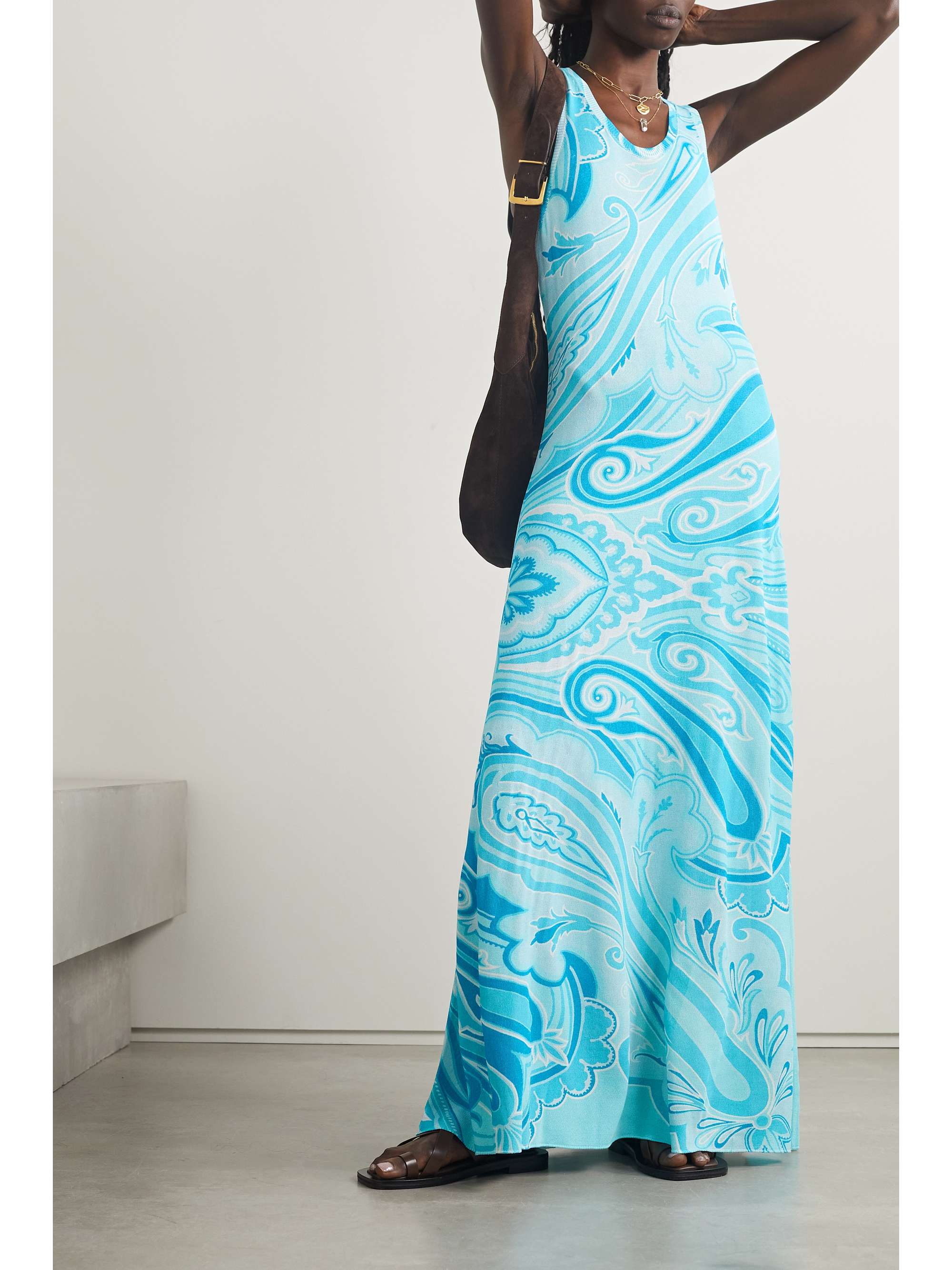 ETRO Printed knitted maxi dress