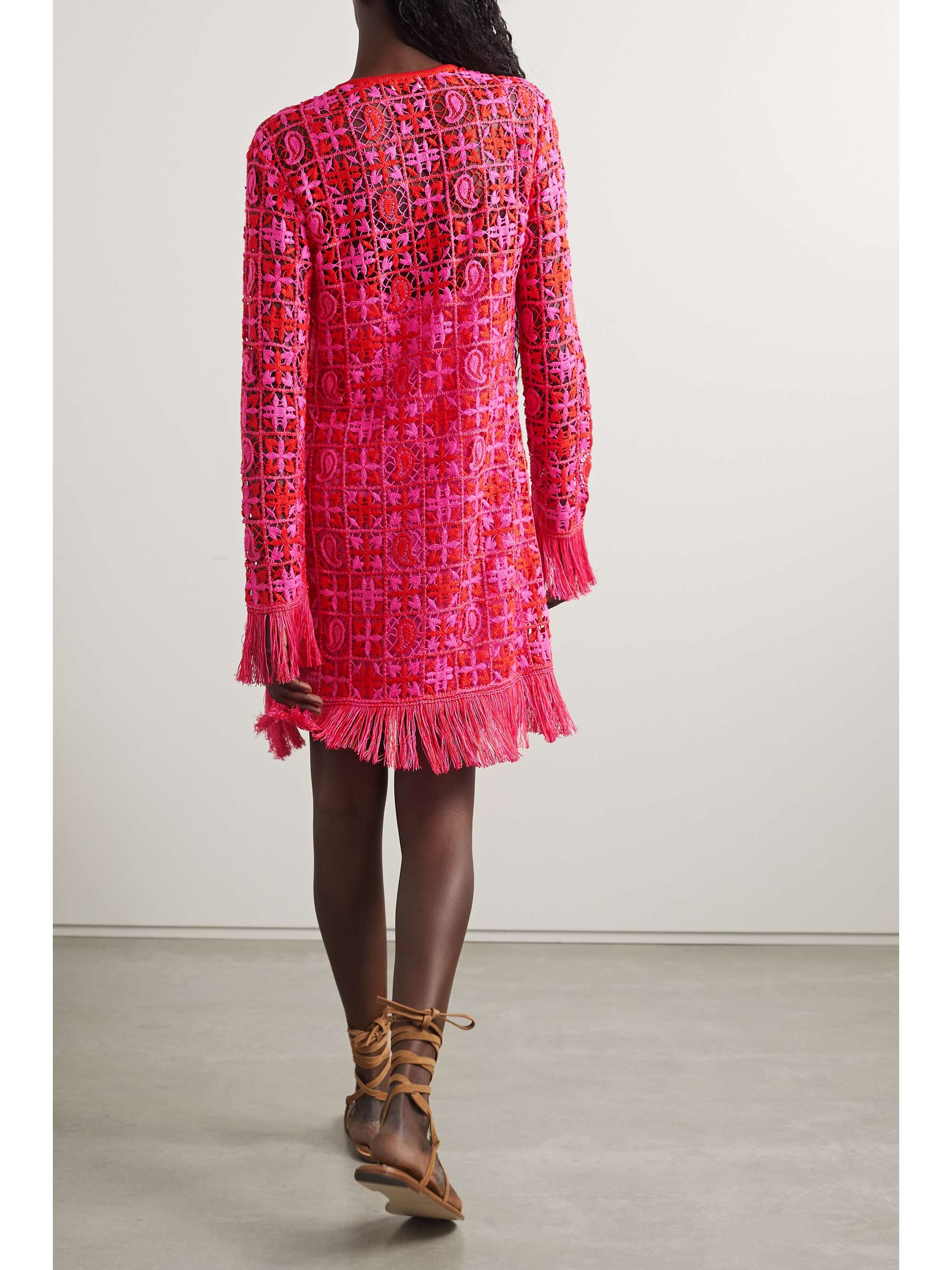 ETRO Fringed crochet-knit dress