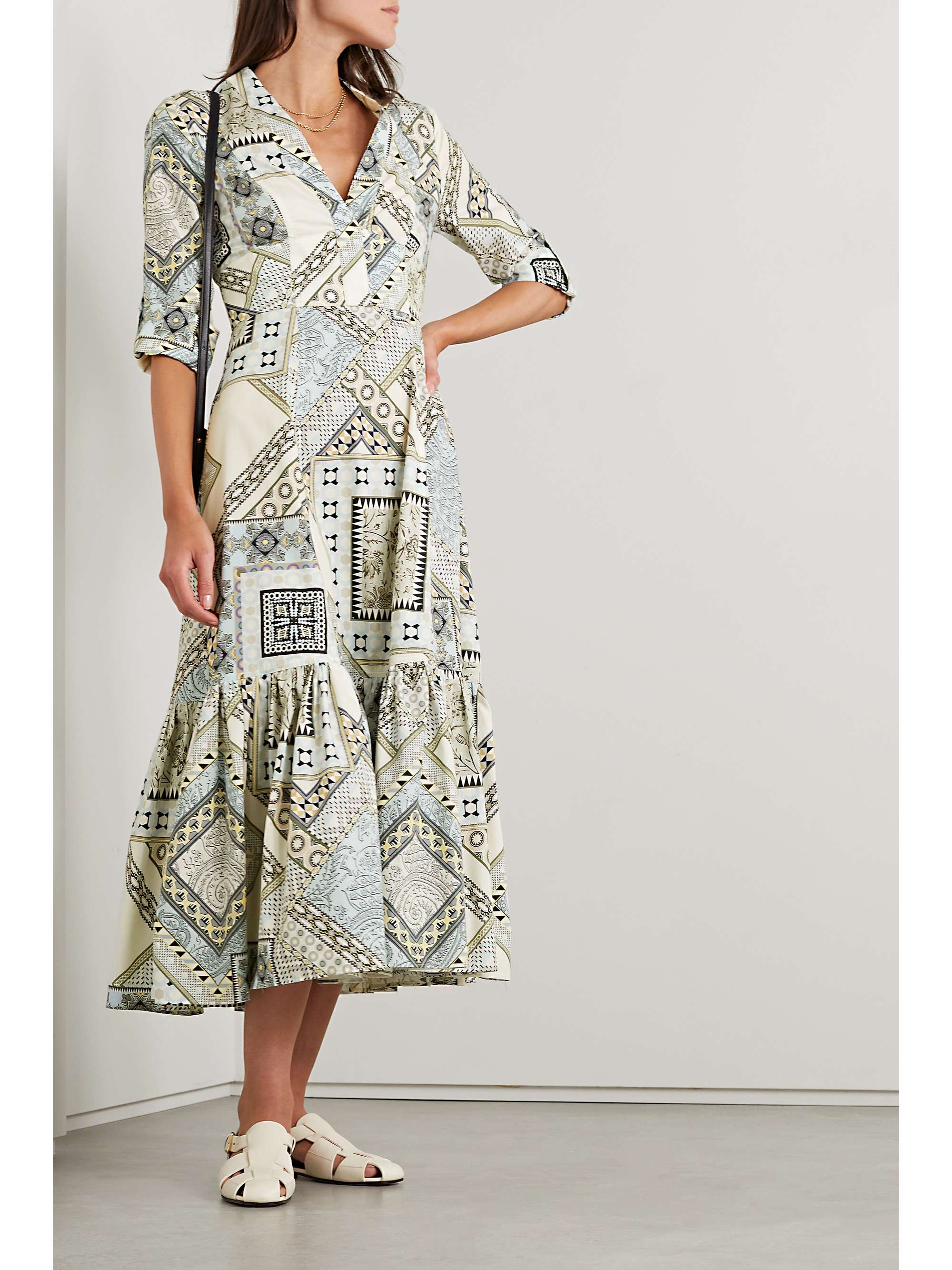 ETRO Printed cotton-poplin midi dress