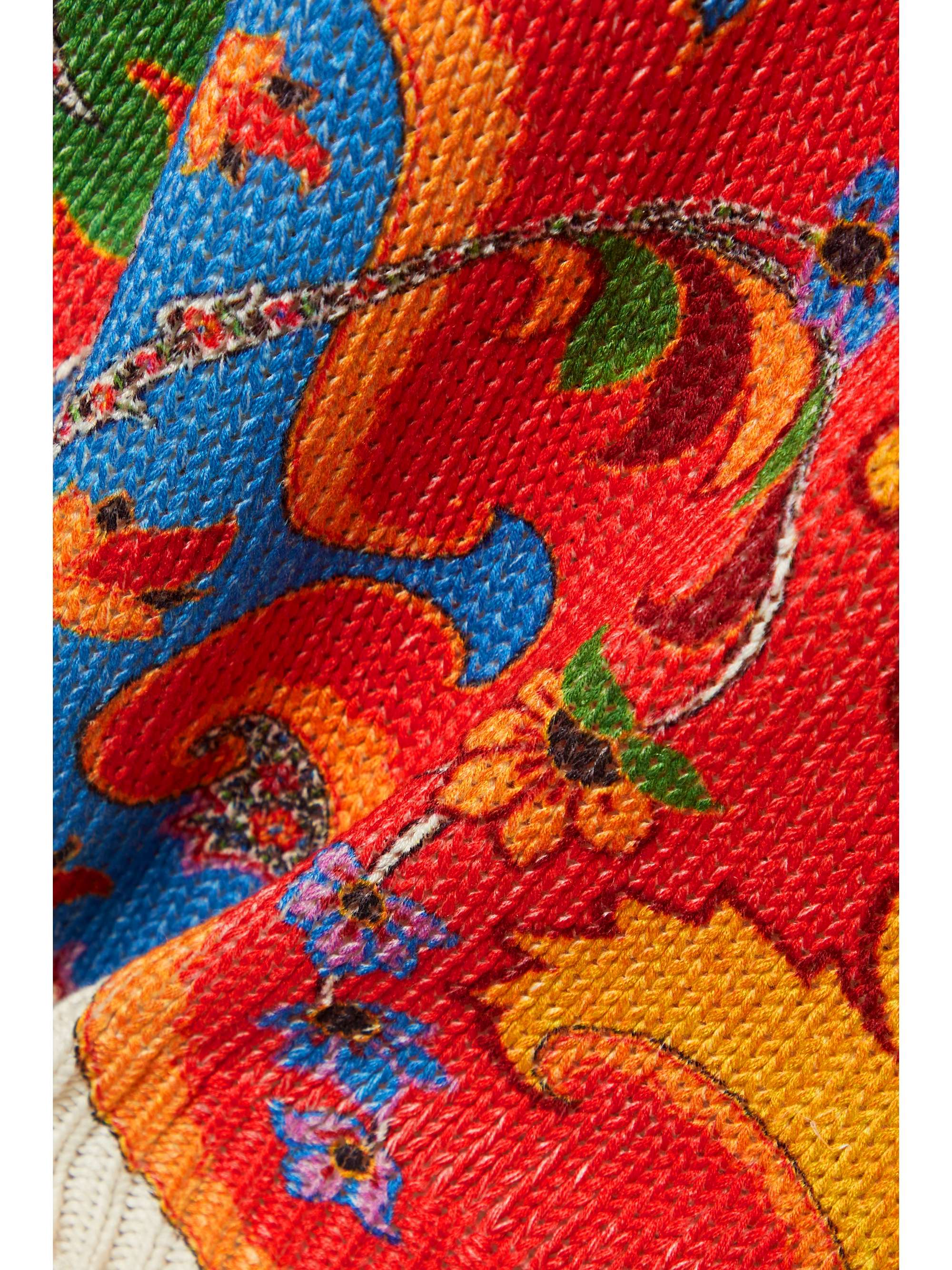 ETRO Printed silk and linen-blend sweater