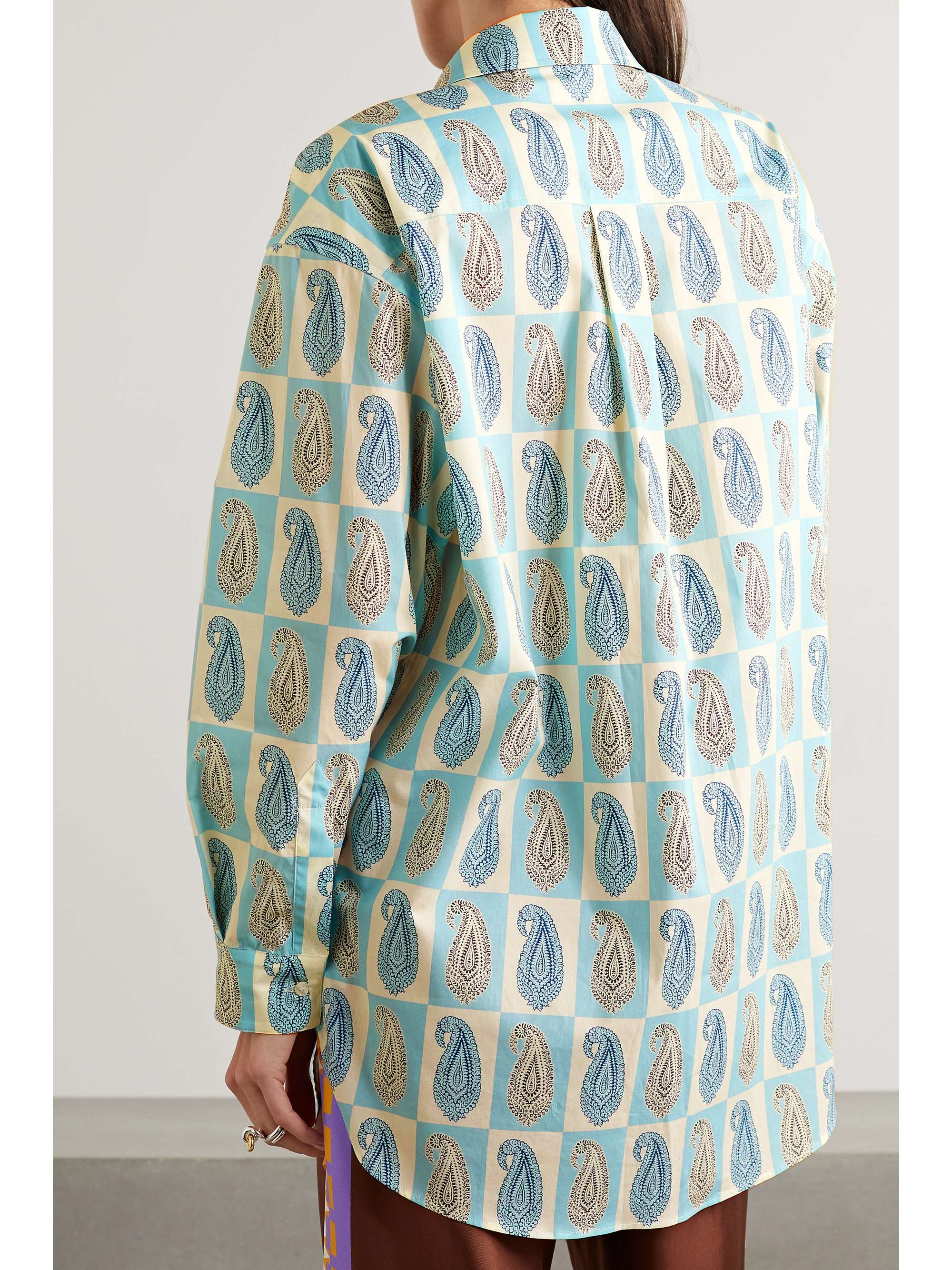 ETRO Printed cotton-blend poplin shirt