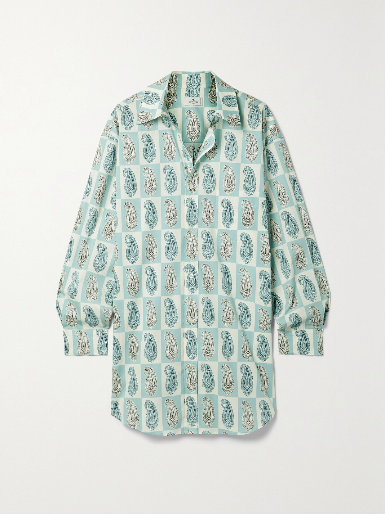 Etro - Printed Cotton-blend Poplin Shirt - Blue