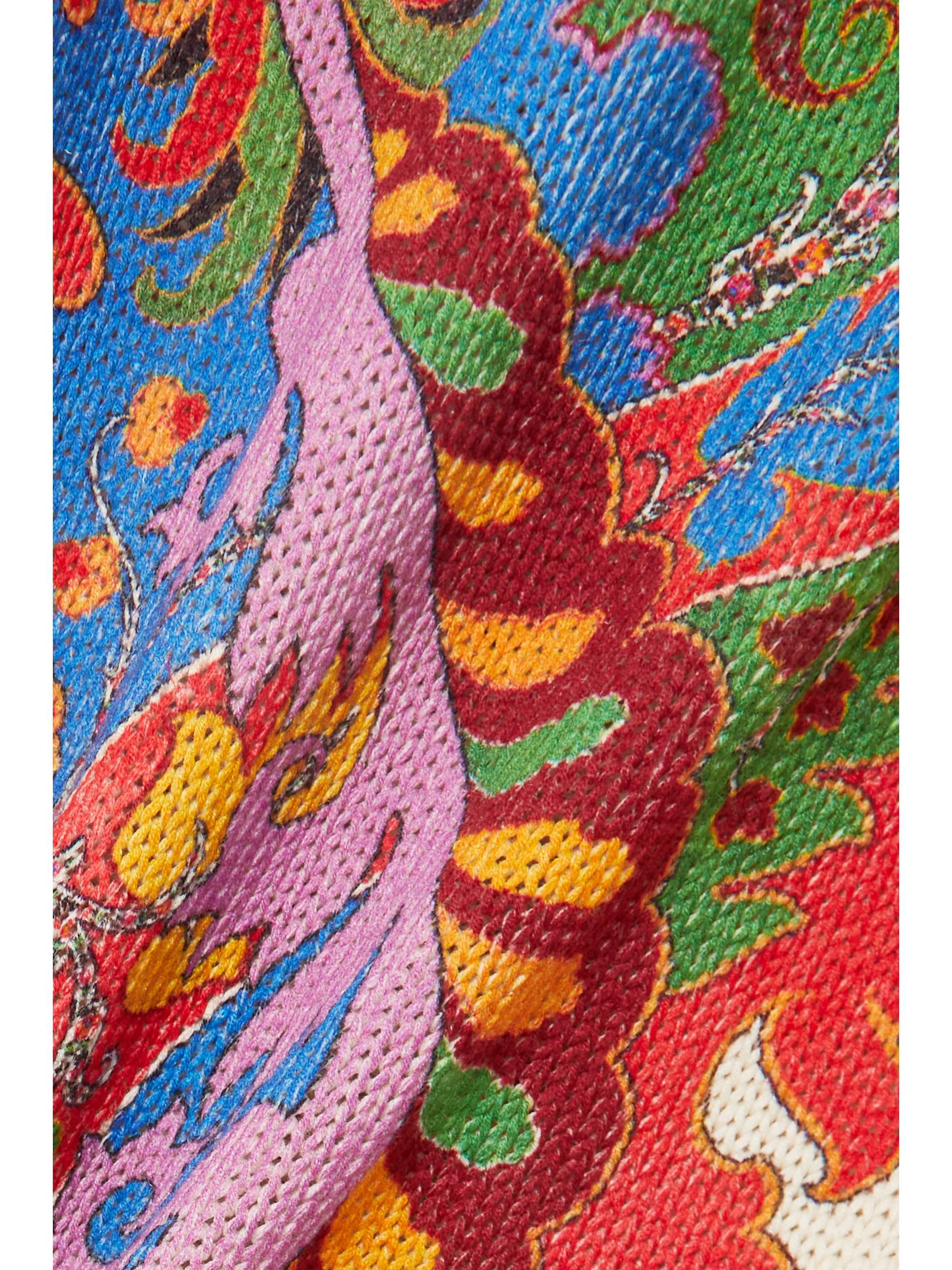 ETRO Paisley-print silk and linen-blend jersey midi skirt