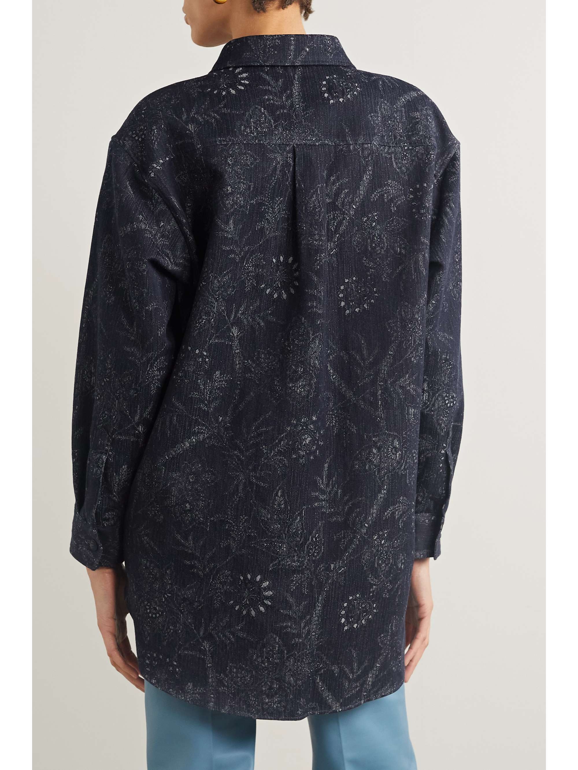 ETRO Cotton, linen and silk-blend jacquard shirt