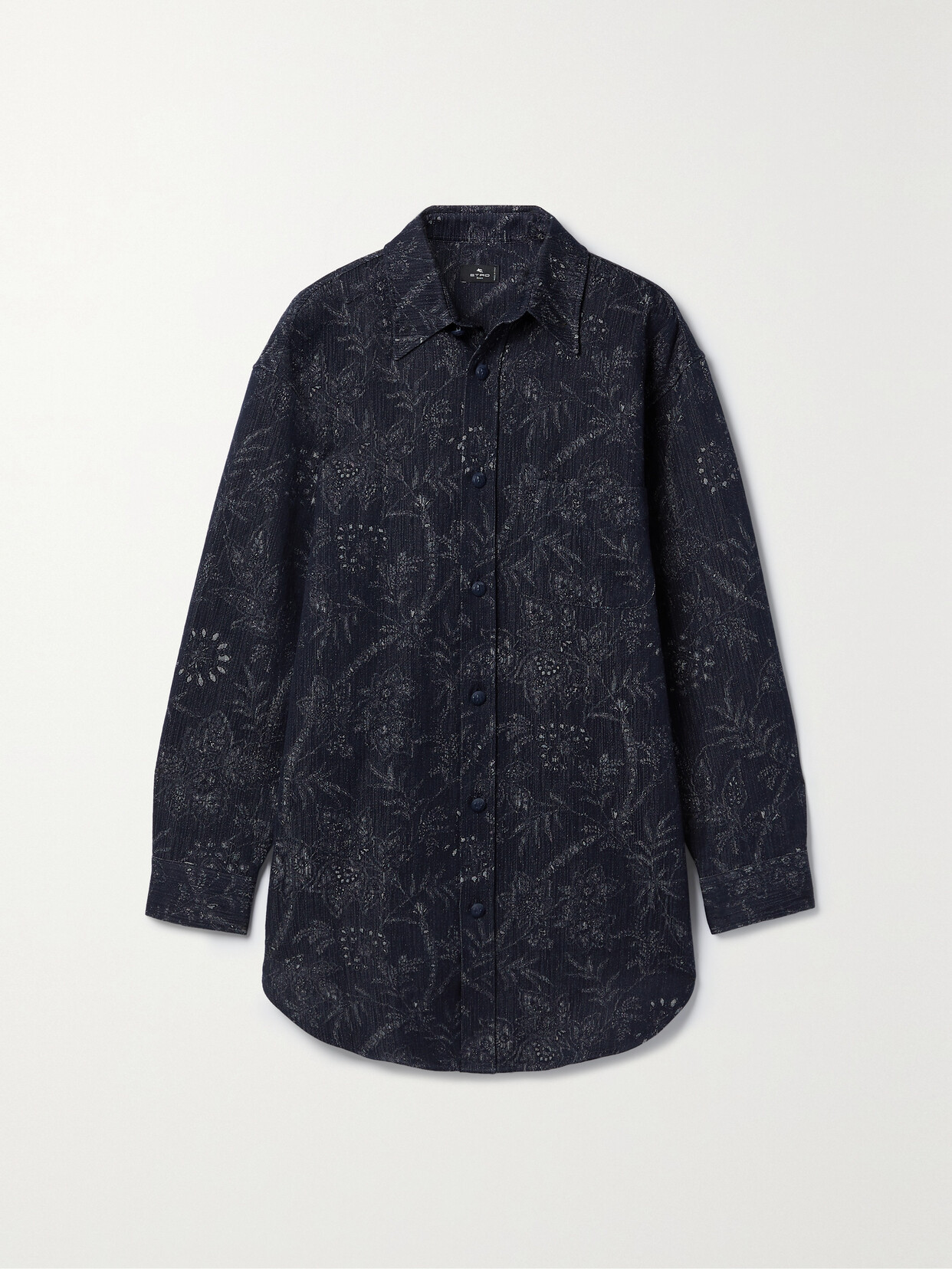 Etro - Cotton, Linen And Silk-blend Jacquard Shirt - Blue