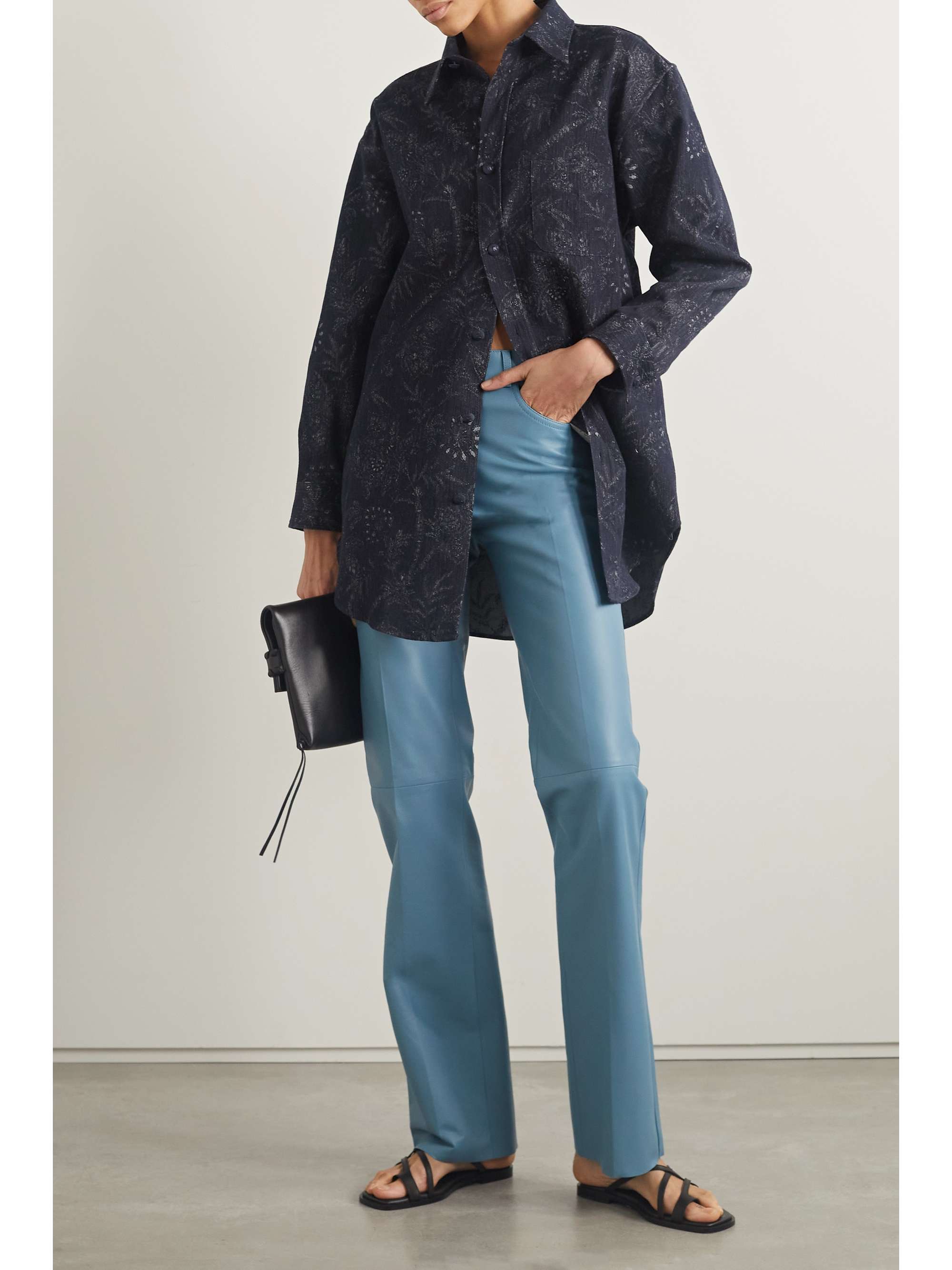 ETRO Cotton, linen and silk-blend jacquard shirt