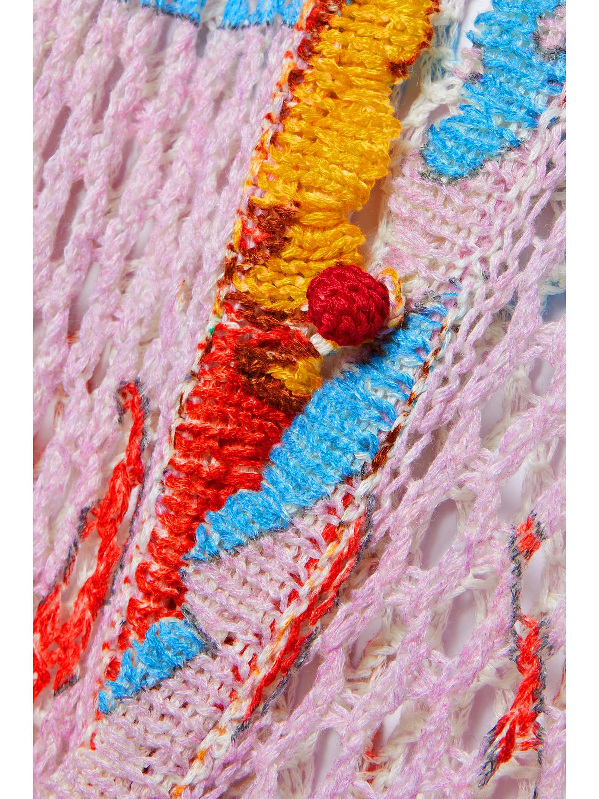 ETRO Printed crochet-knit linen cardigan