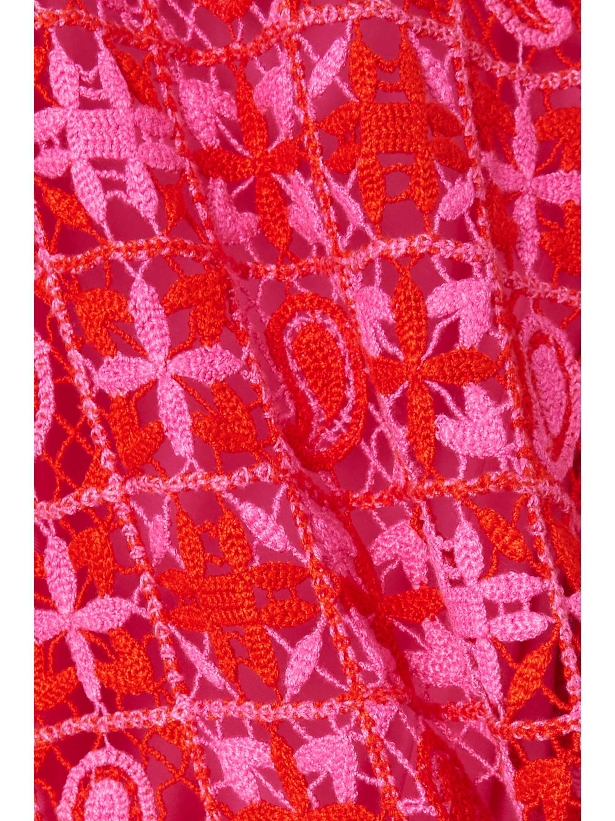 ETRO Fringed two-tone crocheted lace maxi dress