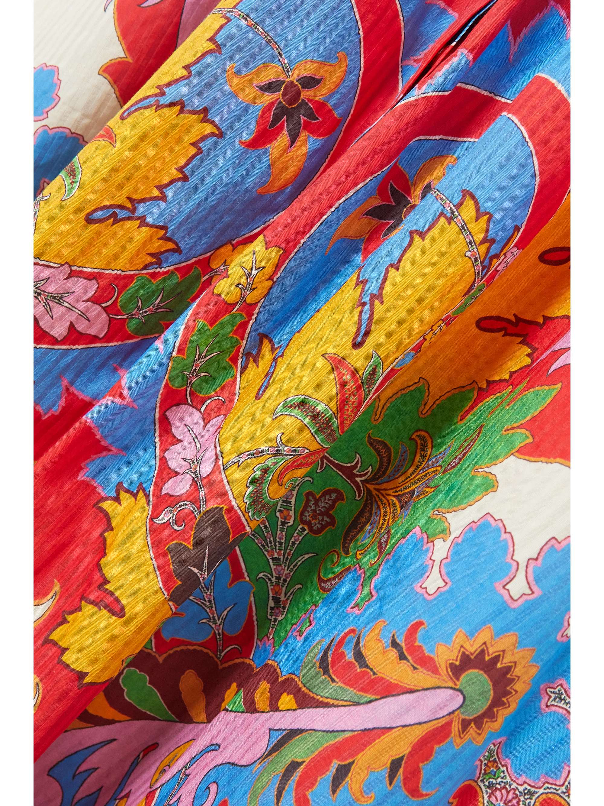ETRO Ruffled printed cotton and silk-blend jacquard maxi dress