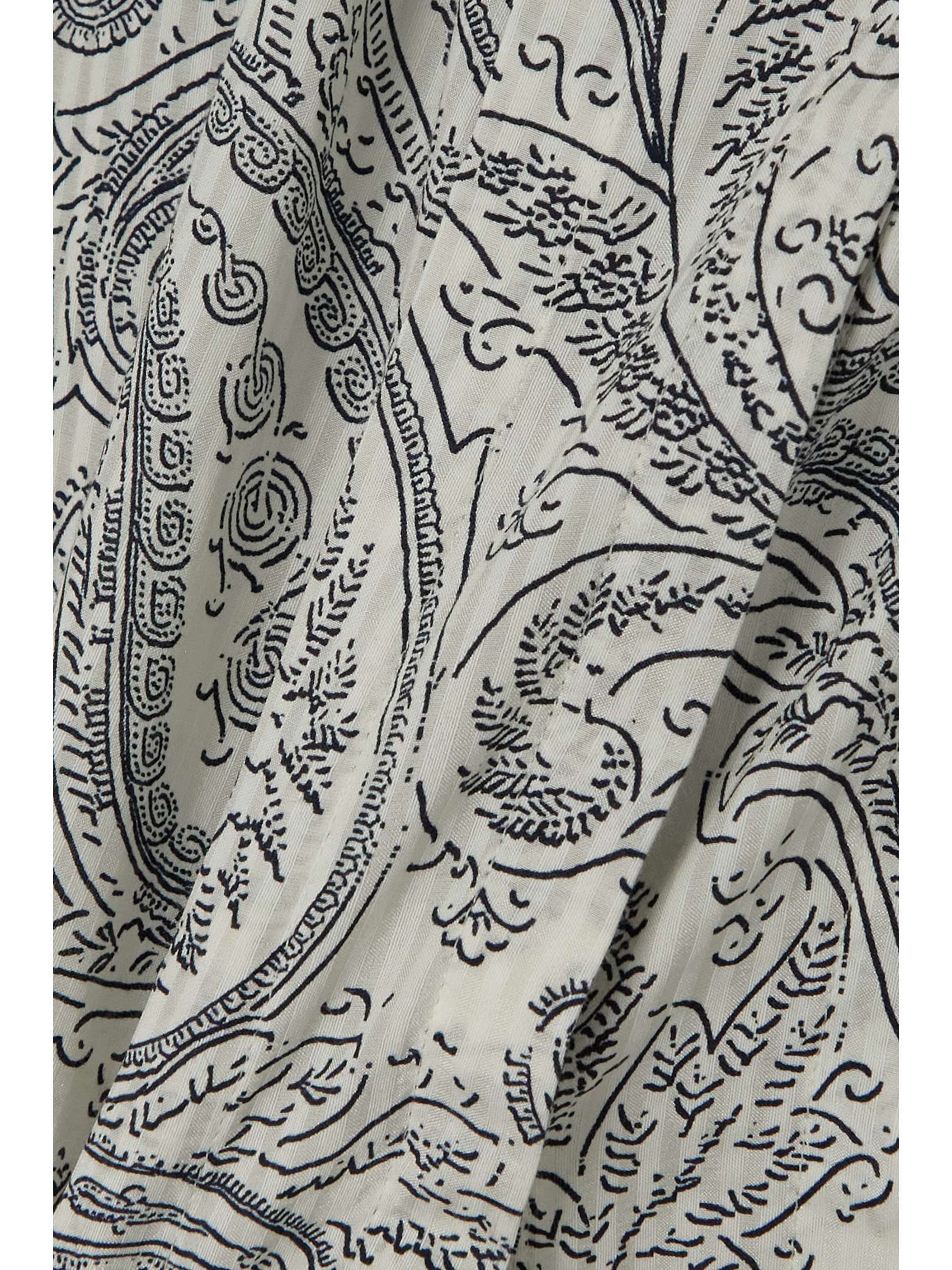 ETRO Cropped crochet-trimmed paisley-print cotton and silk-blend blouse