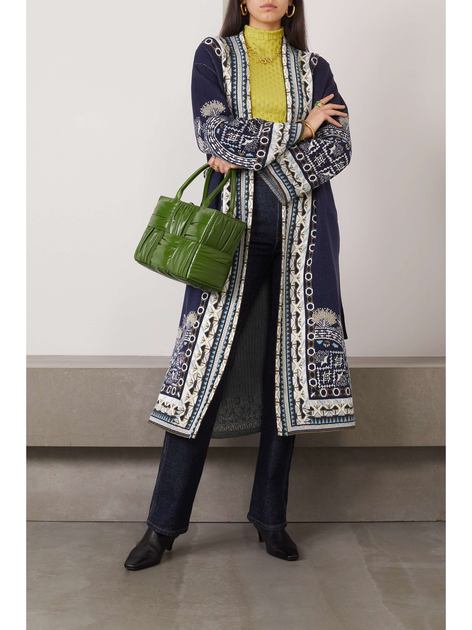 ETRO Belted jacquard-knit cardigan