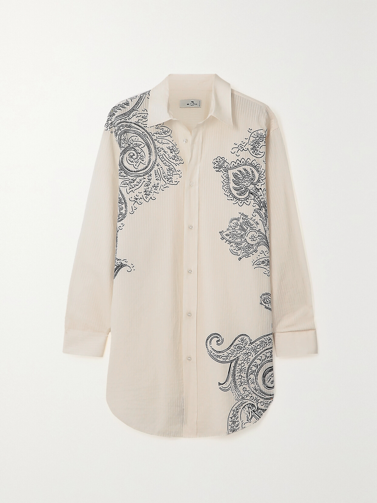 Etro - Paisley-print Cotton And Silk-blend Shirt - White