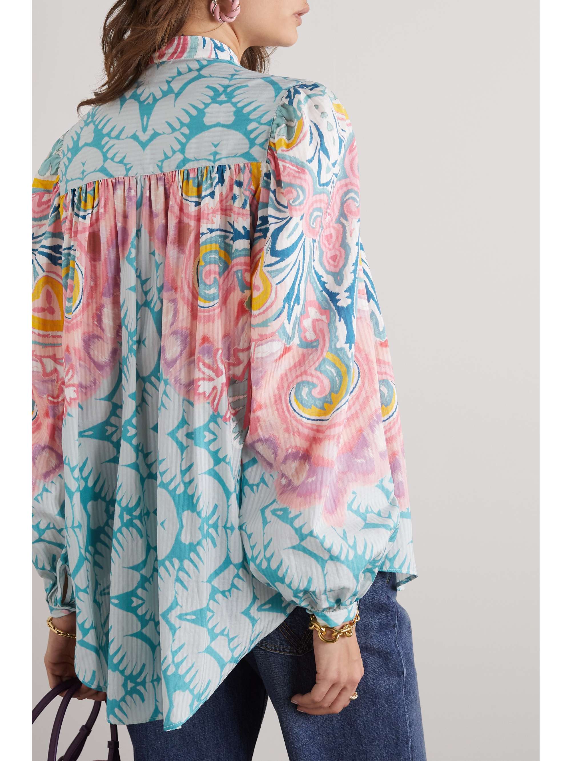 ETRO Printed cotton and silk-blend blouse