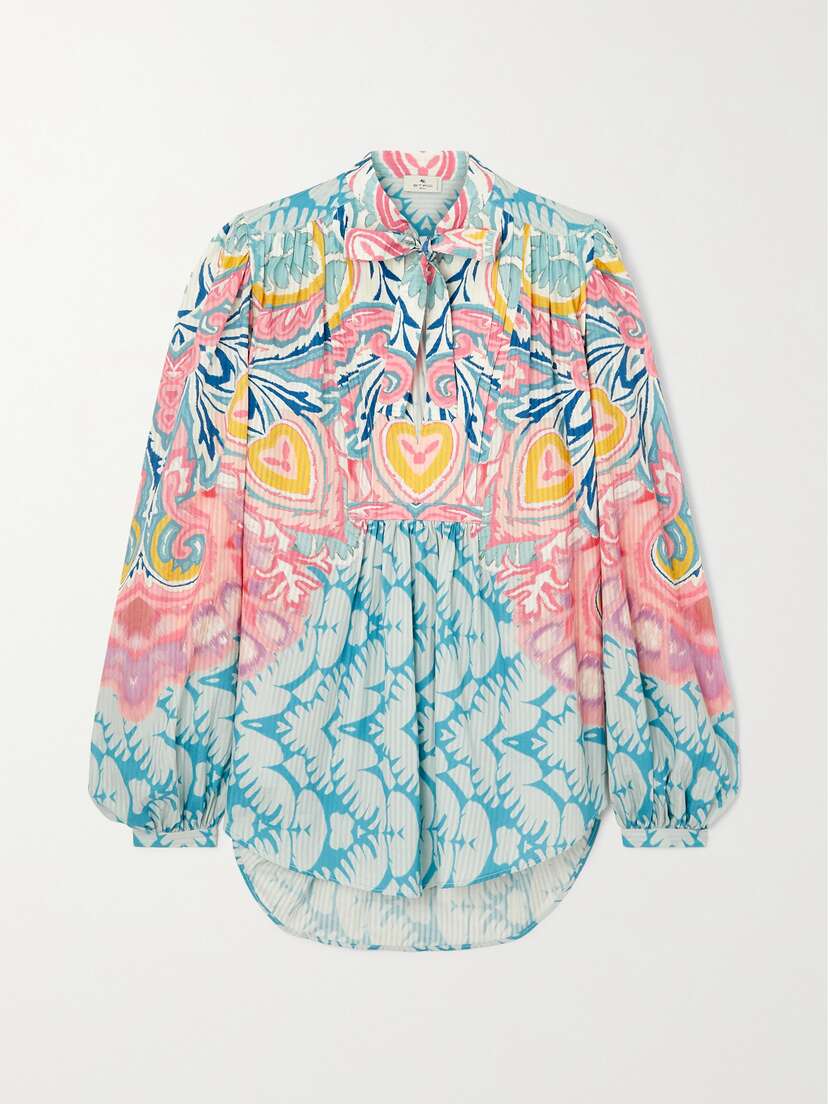 Etro Printed Cotton And Silk-blend Blouse