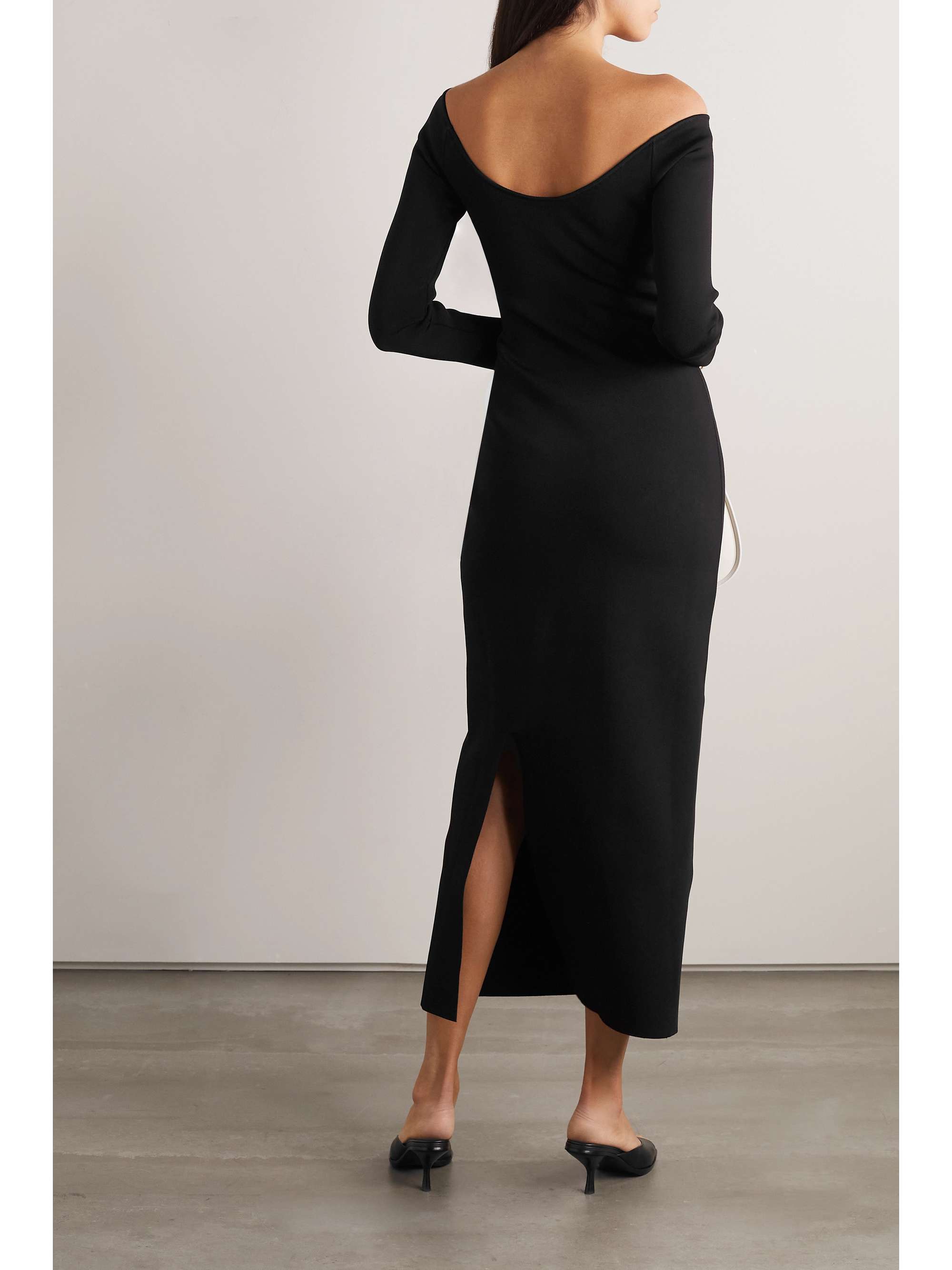 Black Teresina off-the-shoulder stretch-jersey maxi dress | THE ROW ...