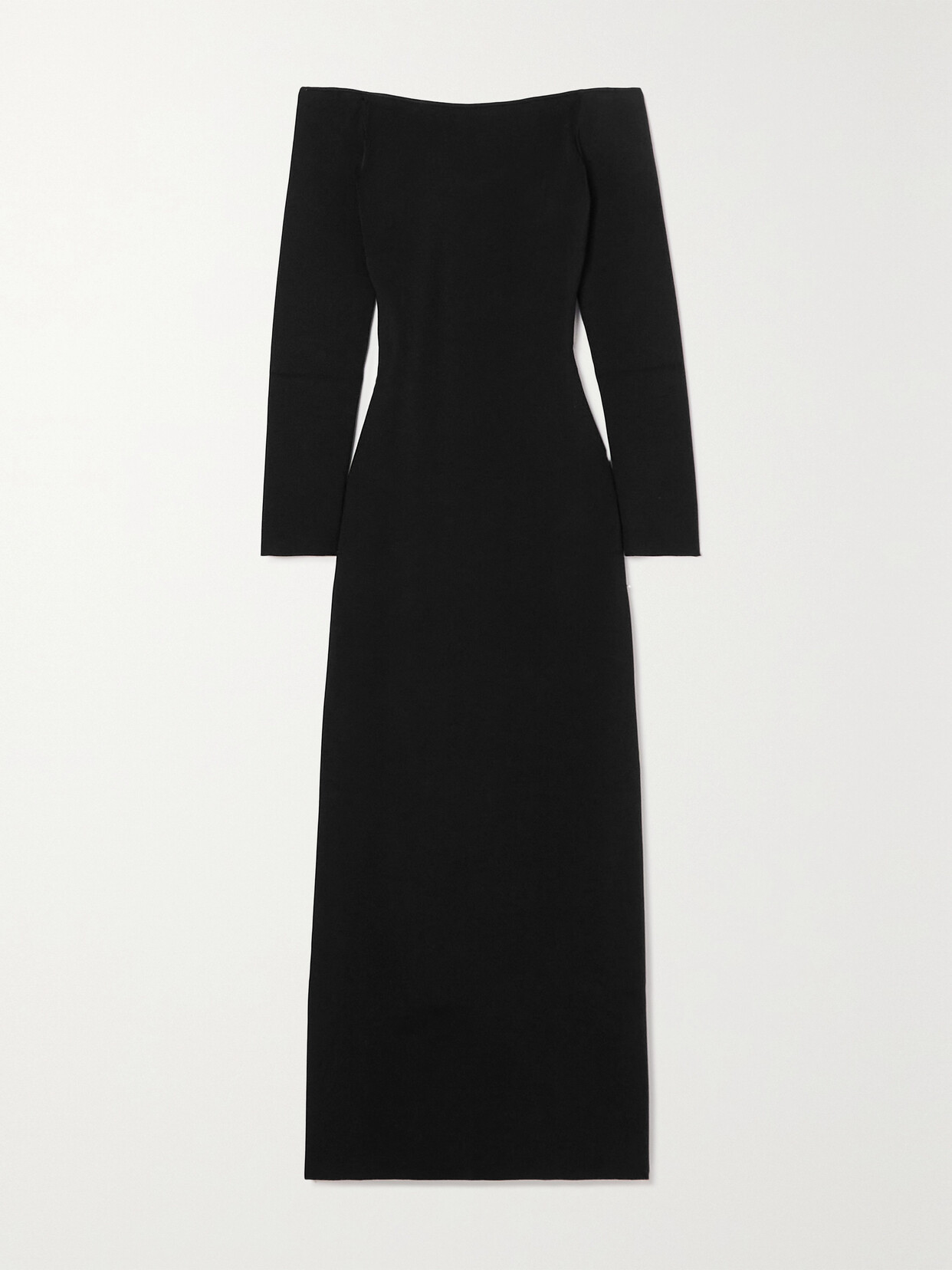 The Row Teresina Off-the-shoulder Stretch-jersey Maxi Dress In Black