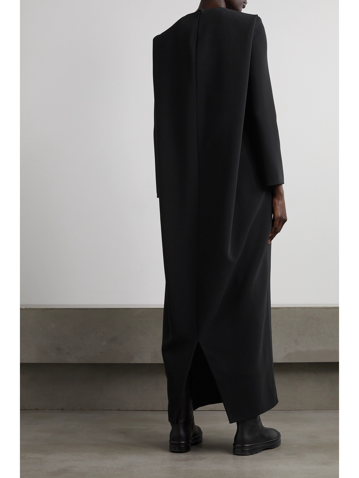 The Row Amara Crepe Maxi Dress In Black