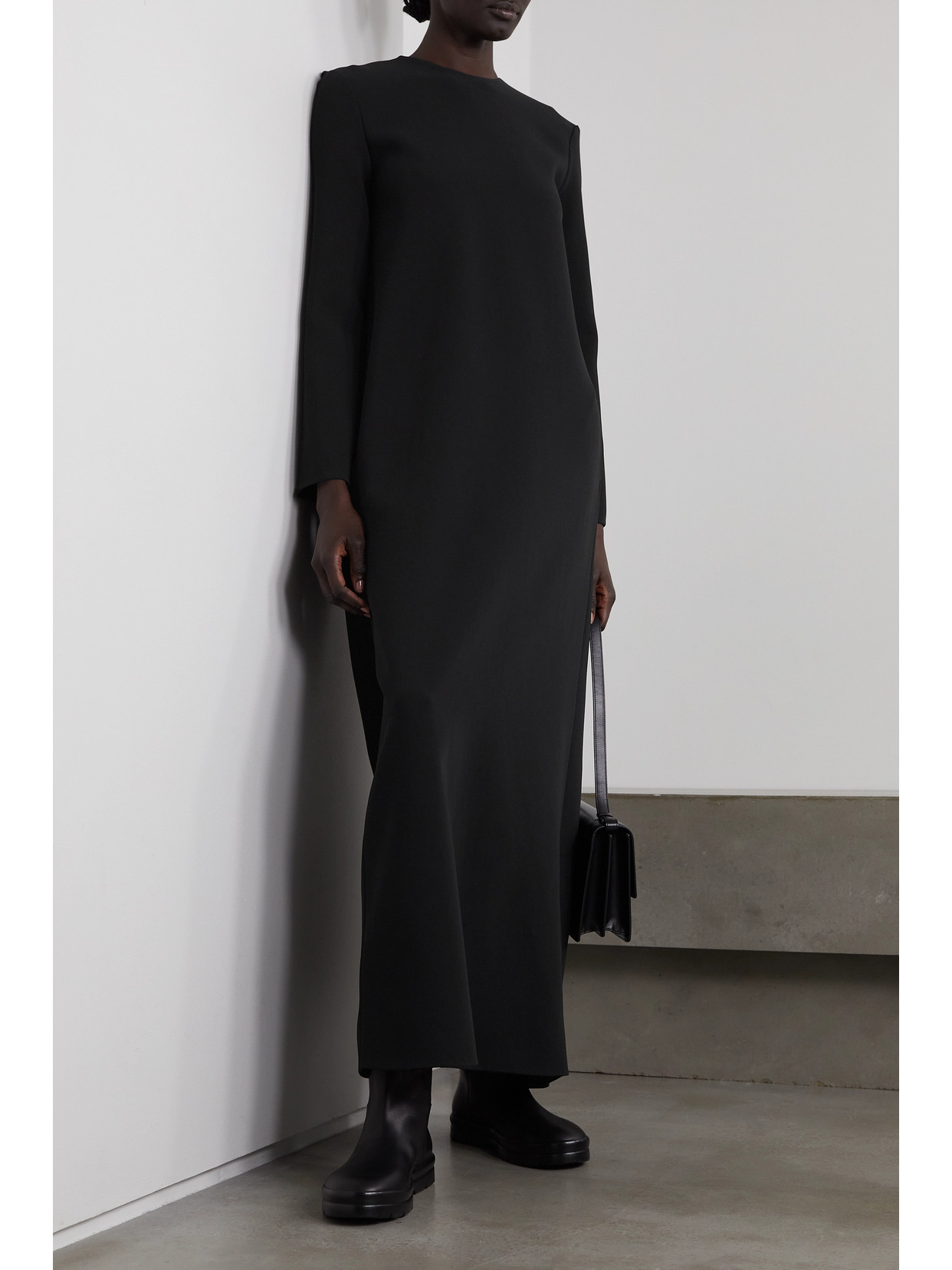 Shop The Row Amara Crepe Maxi Dress In Black