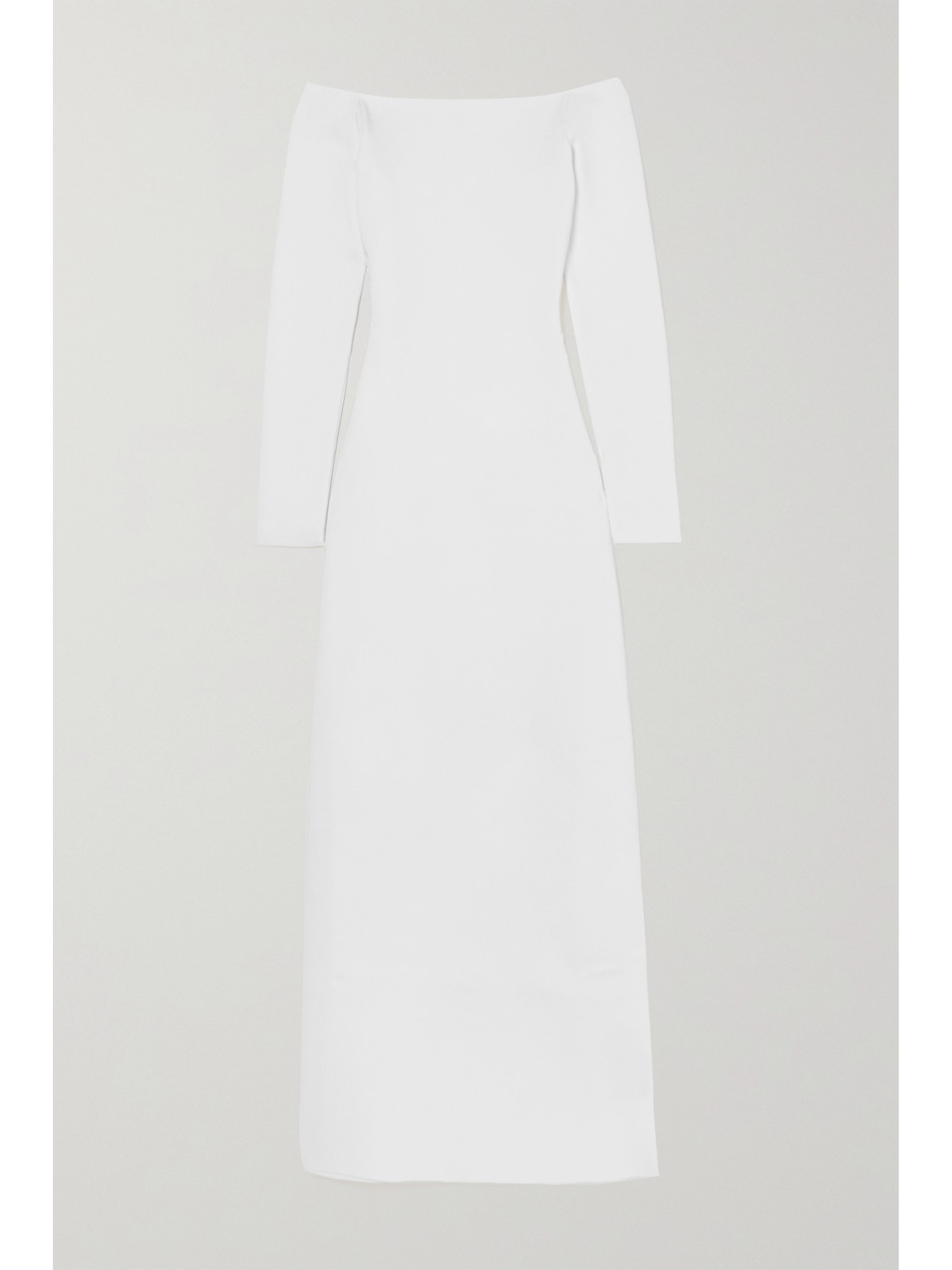 The Row Teresina Off-the-shoulder Stretch-jersey Maxi Dress In Optic White