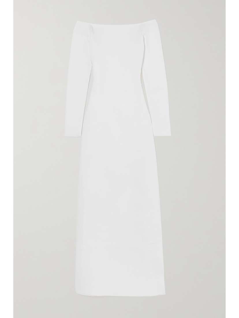 The Row Teresina Off-the-shoulder Stretch-jersey Maxi Dress