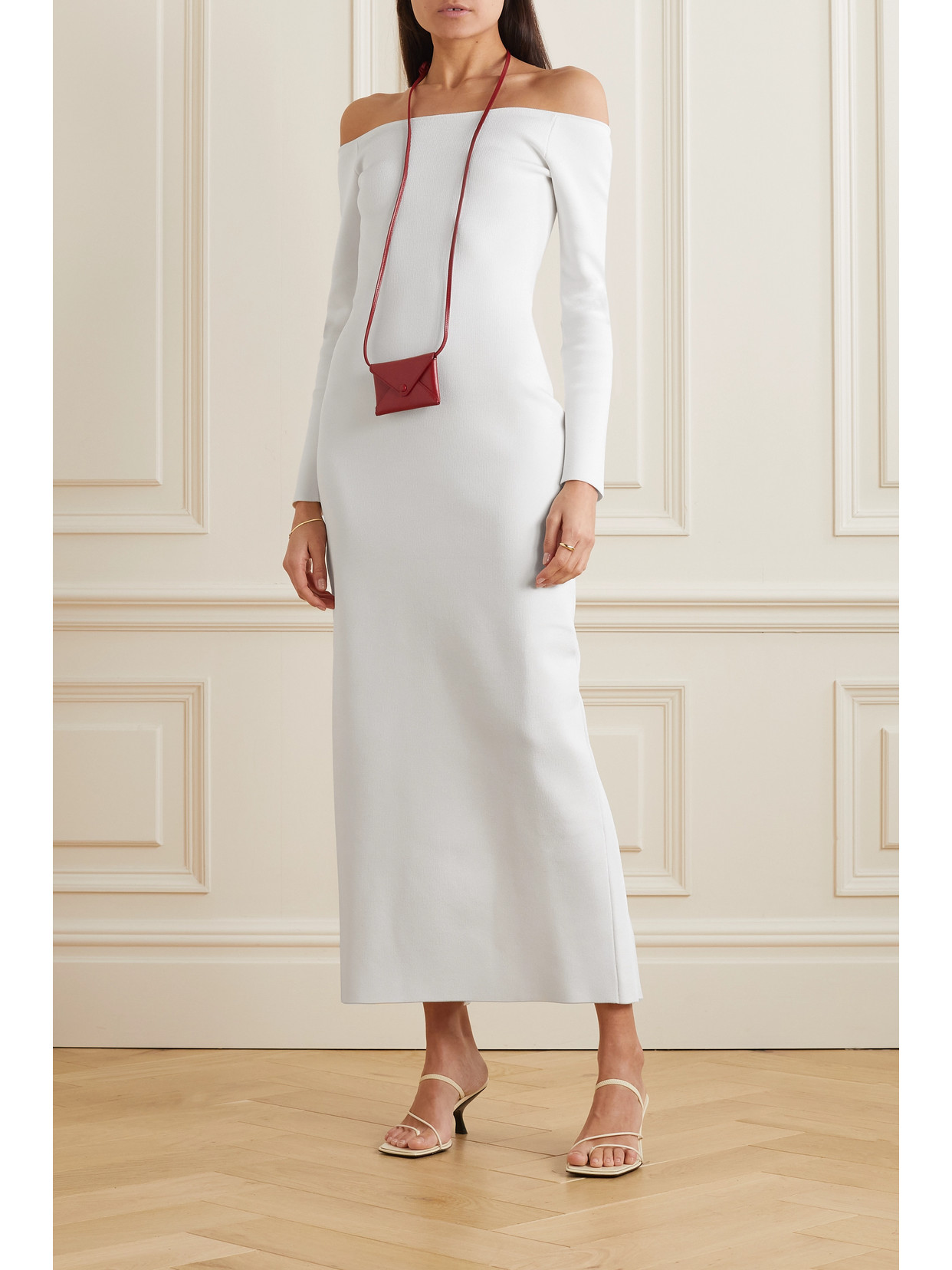 The Row Teresina Off-the-shoulder Stretch-jersey Maxi Dress In White