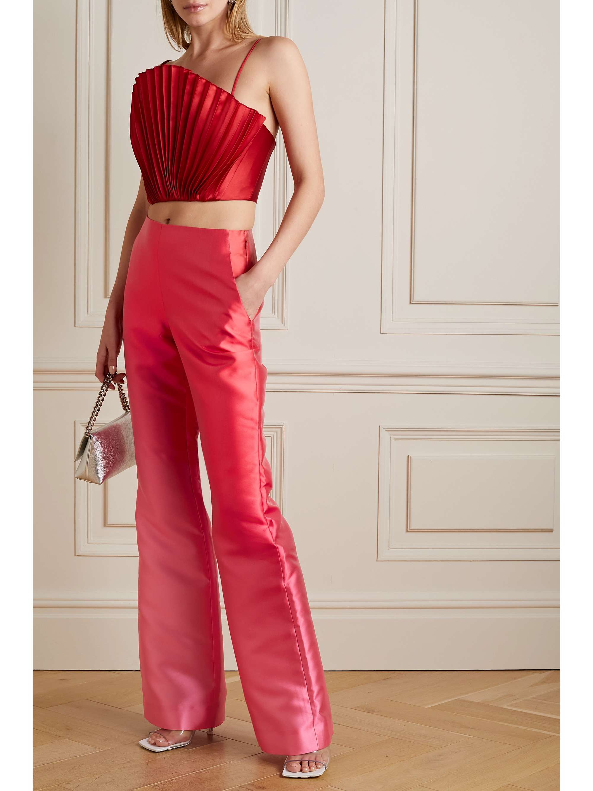 SEMSEM Dégradé duchesse-satin wide-leg pants
