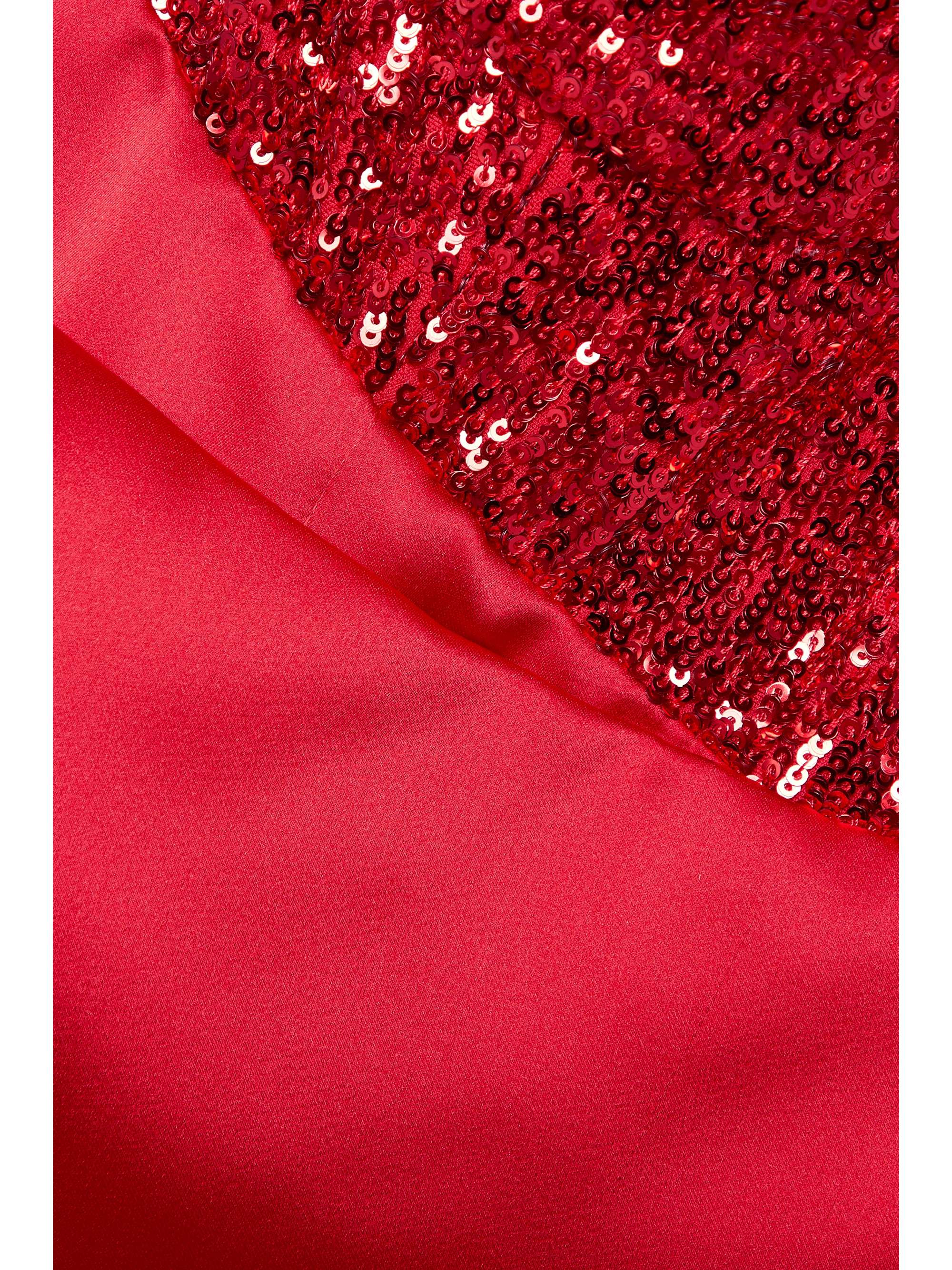 SEMSEM Gathered sequin-embellished charmeuse gown