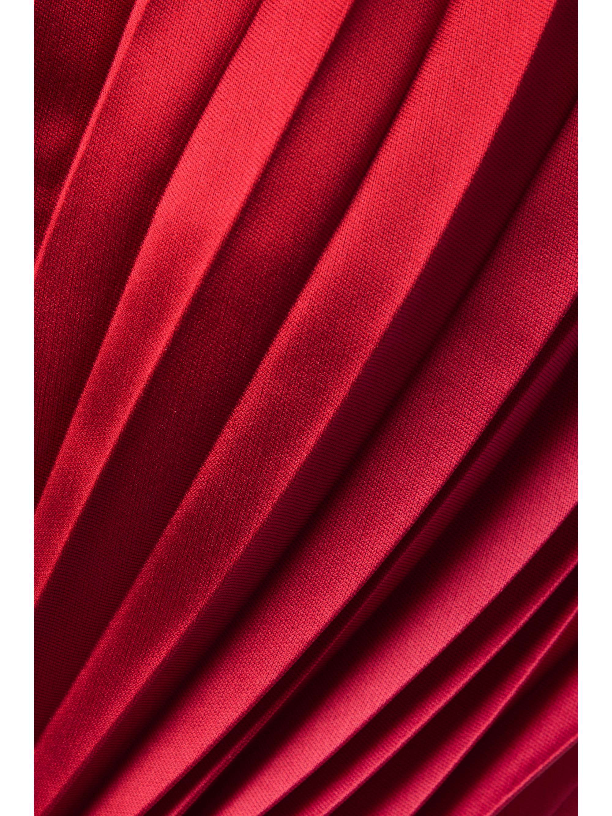 SEMSEM Cropped plissé-satin bustier top