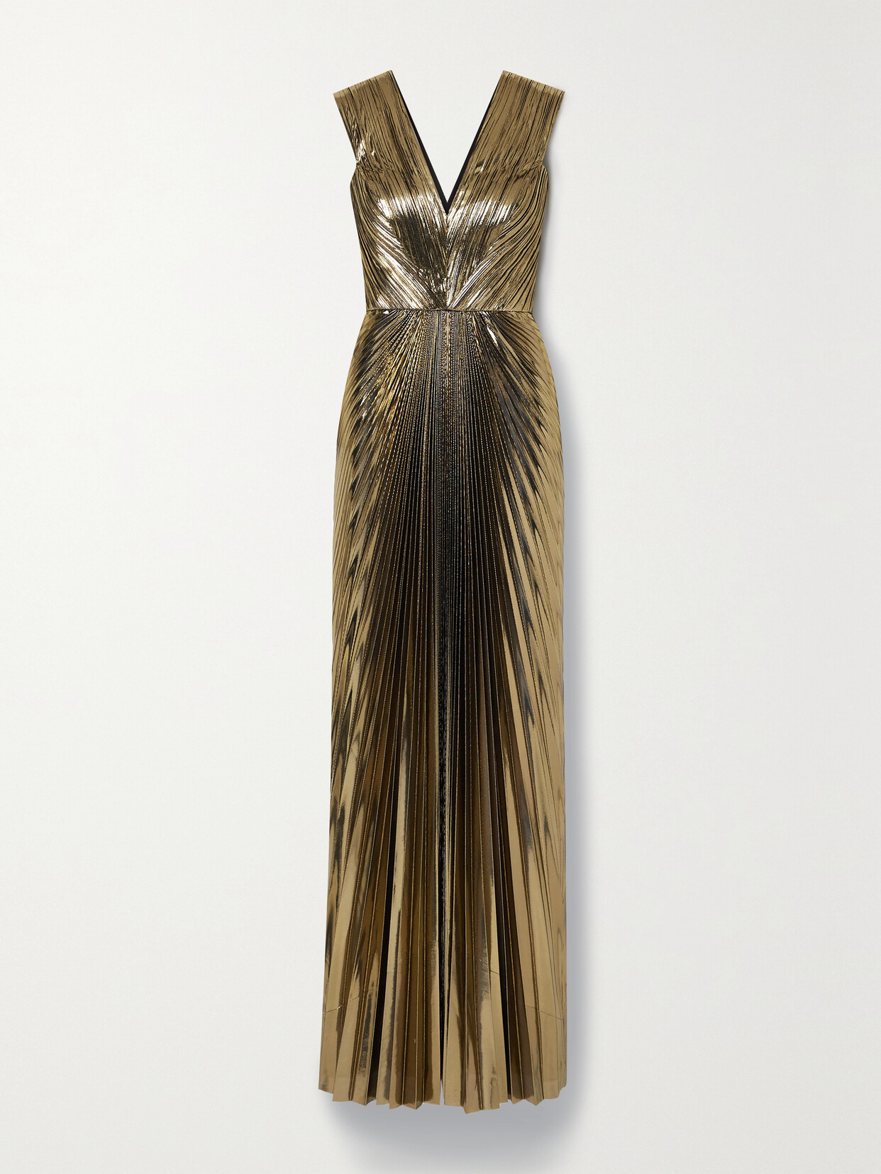 SemSem - Plissé-lamé Gown - Gold