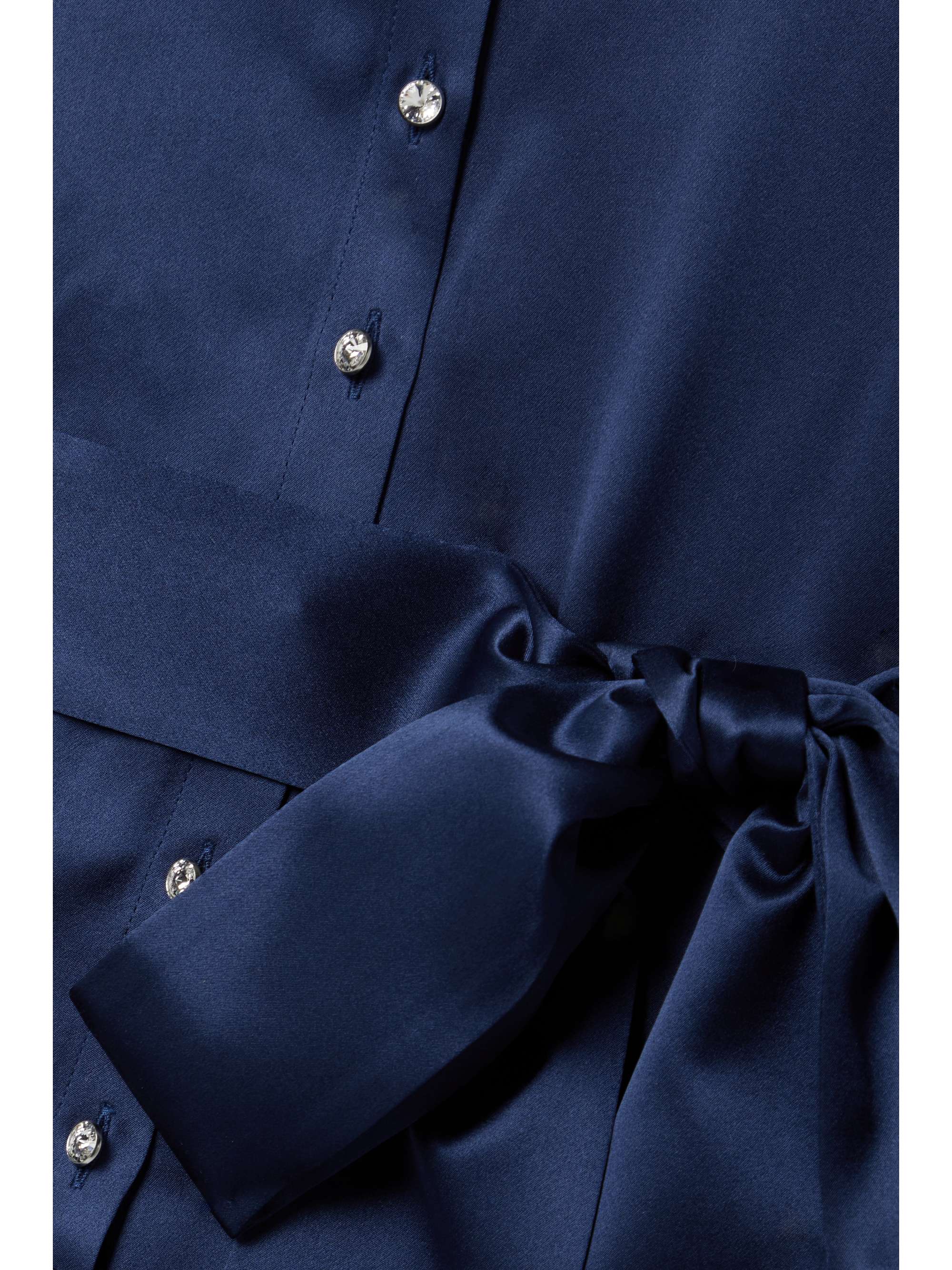 SEMSEM Belted crystal-embellished silk-satin gown