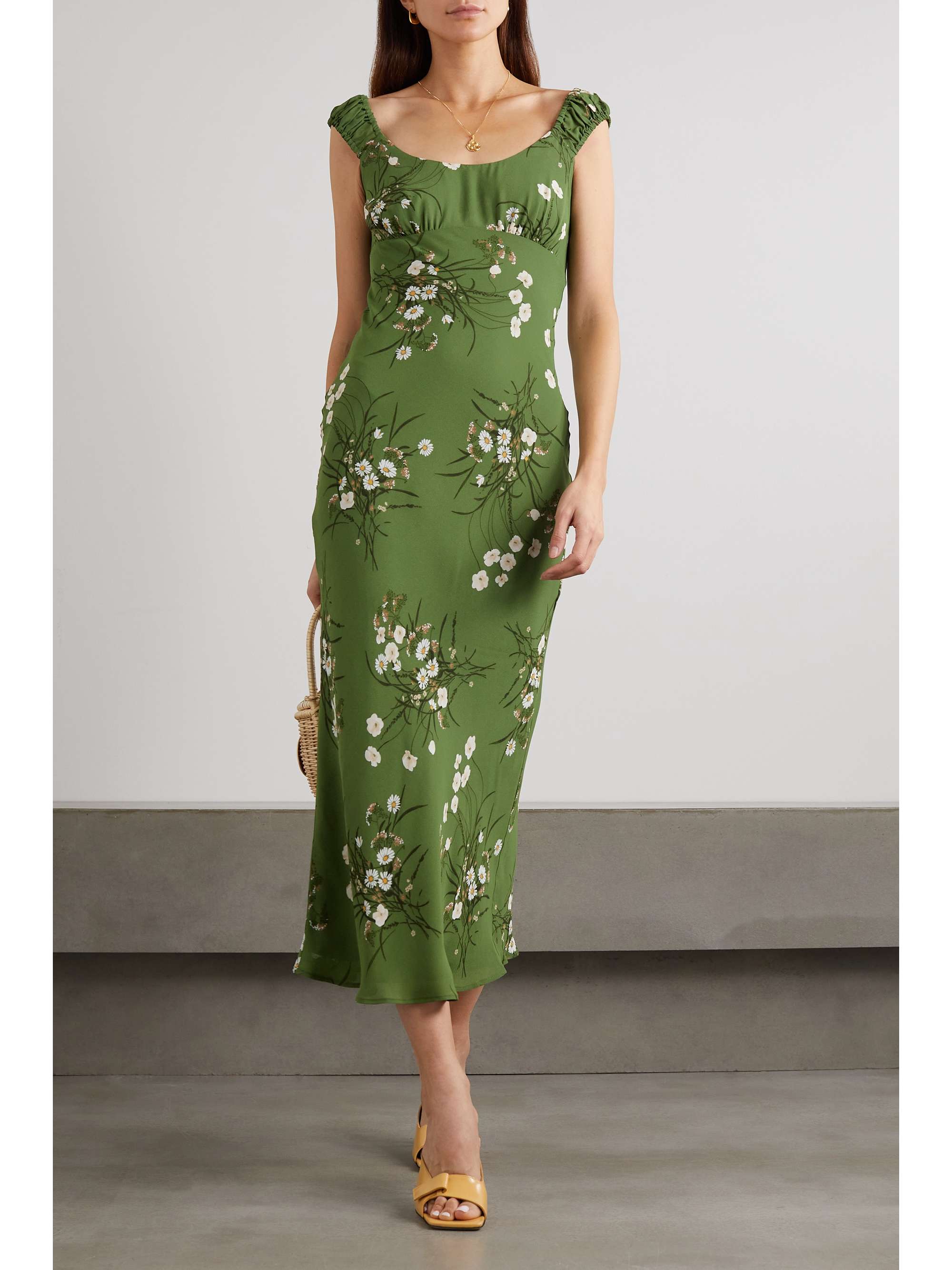 REFORMATION Demy floral-print georgette midi dress