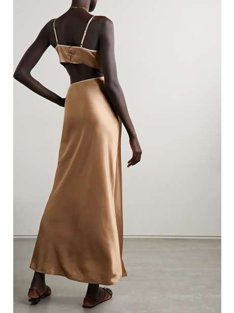 REFORMATION Poppies cutout silk-satin midi dress | NET-A-PORTER