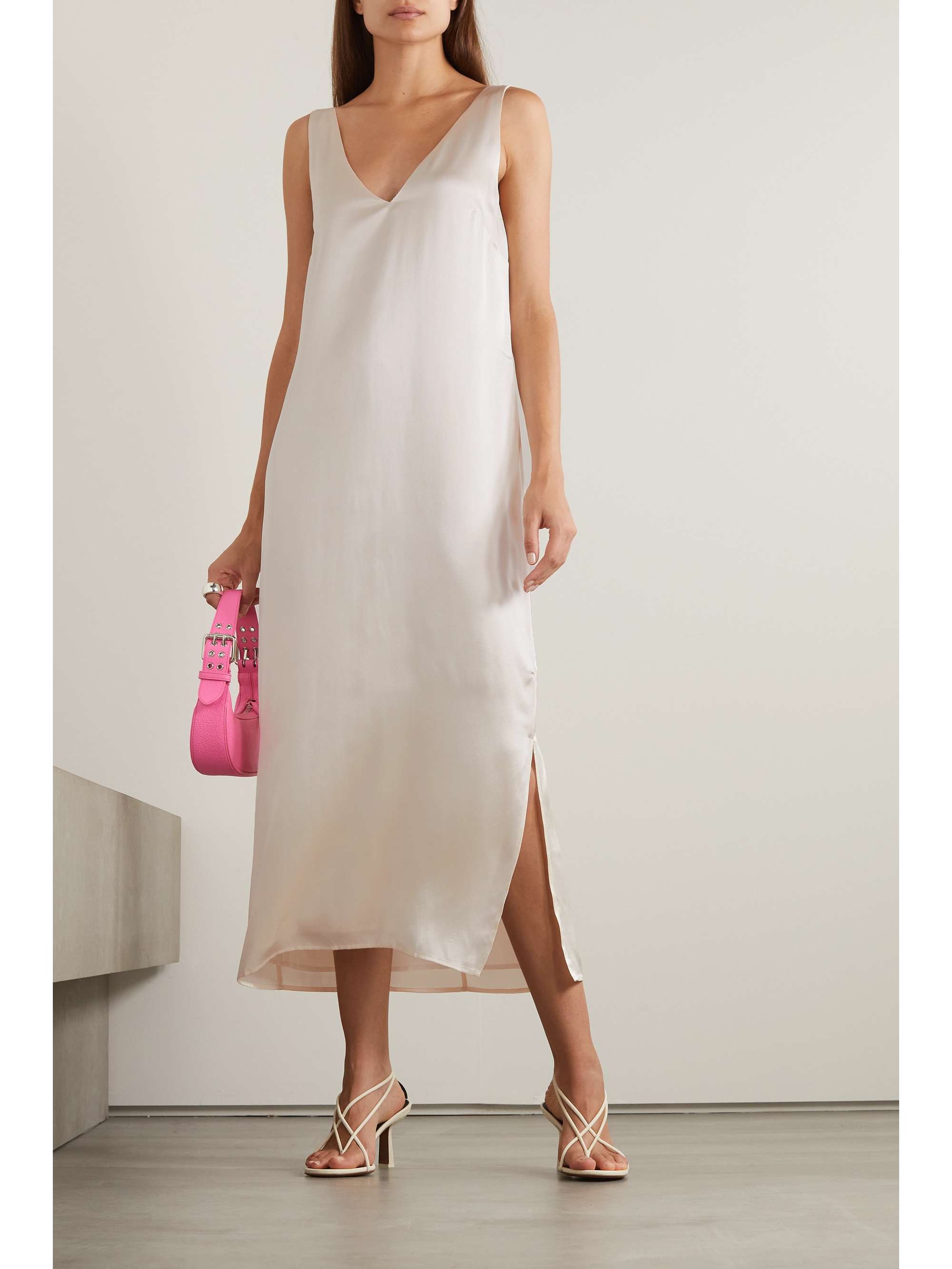 REFORMATION Lian silk-charmeuse midi dress
