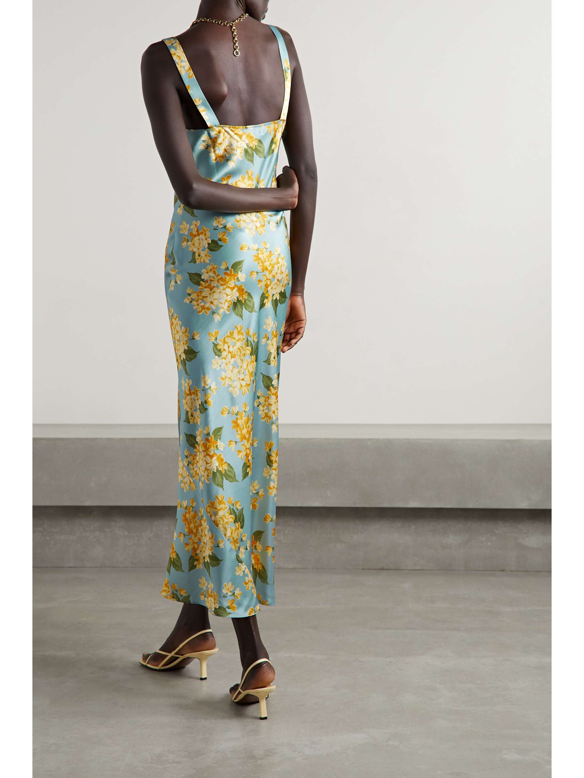 REFORMATION Daytona floral-print silk-satin midi dress