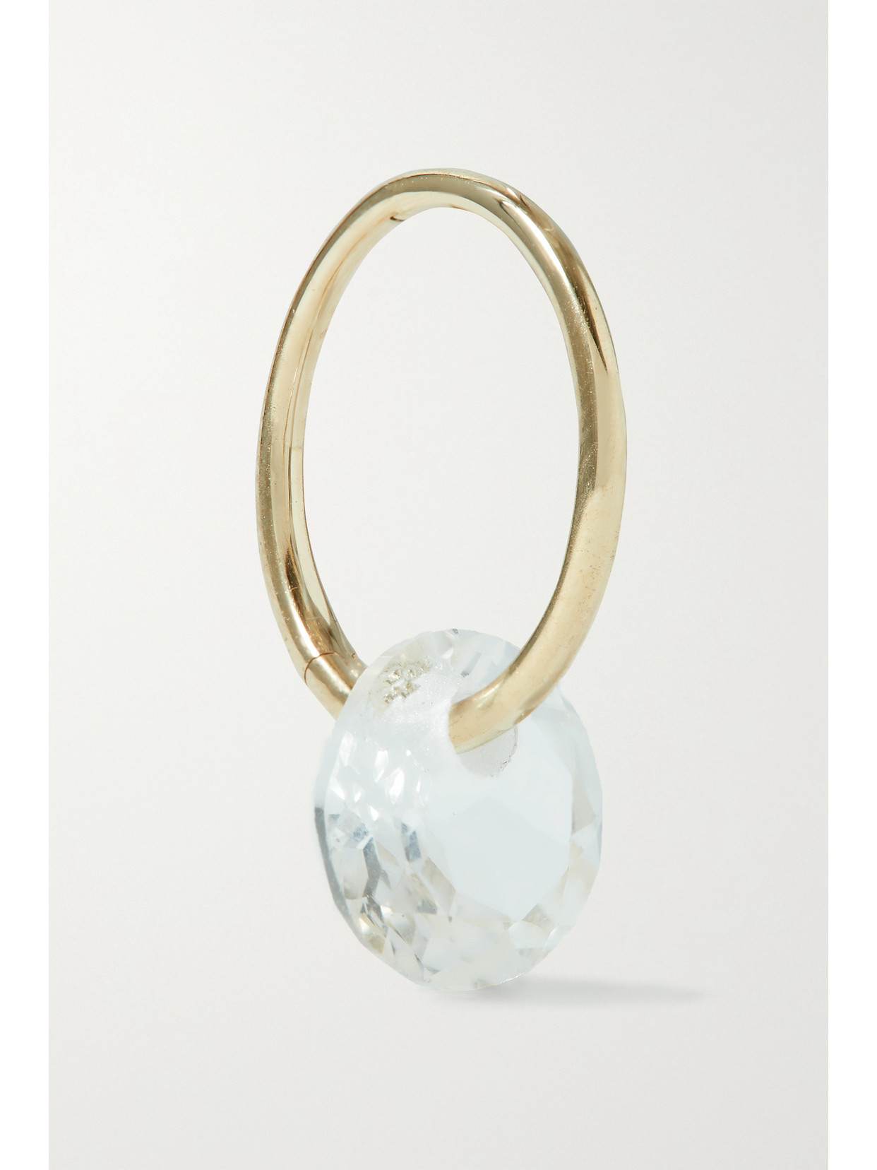 By Pariah - April Birthstone 14-karat Recycled Gold White Topaz Single Hoop Earring - one size