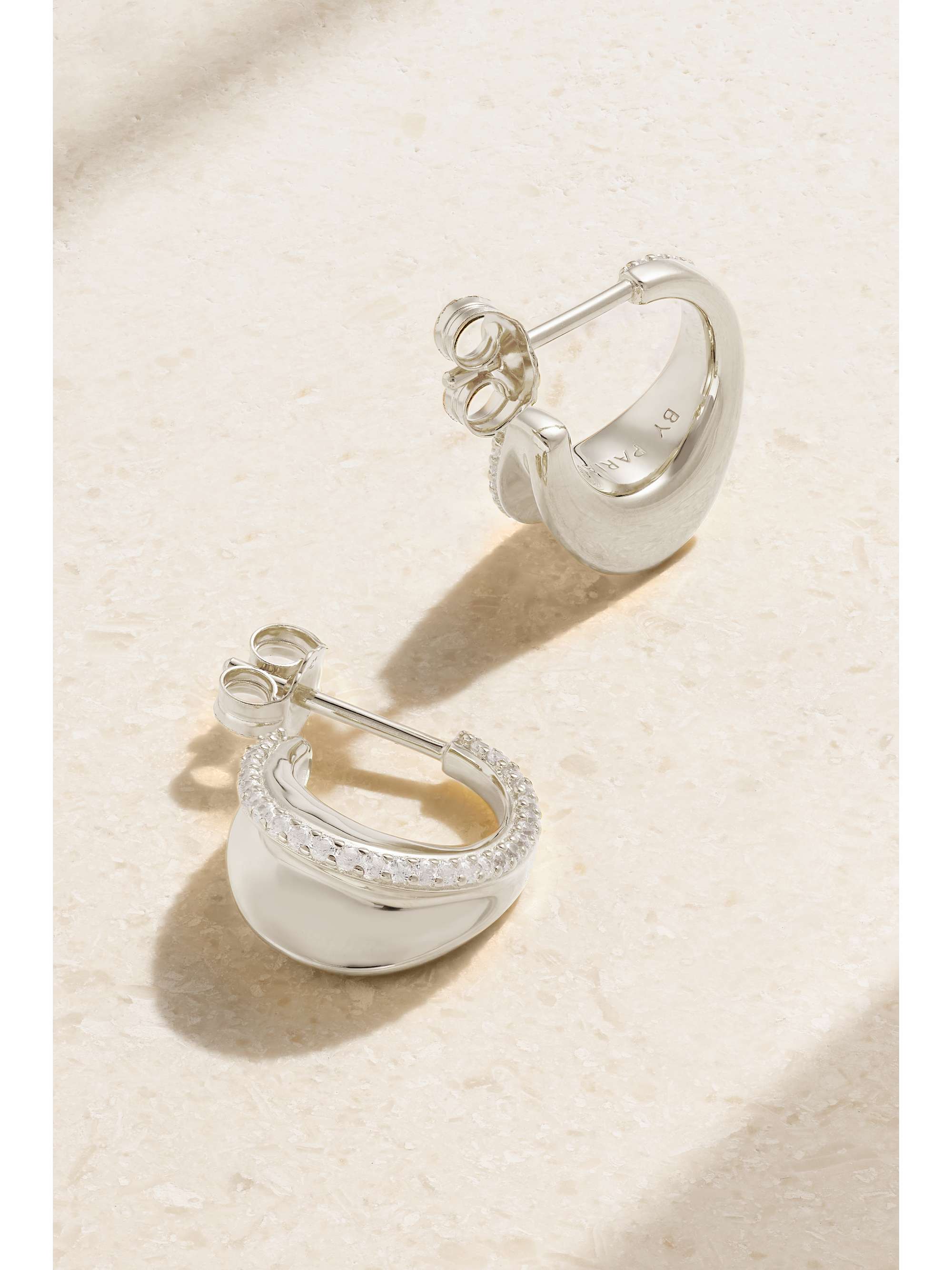 BY PARIAH O Huggies mini 14-karat recycled gold sapphire hoop earrings
