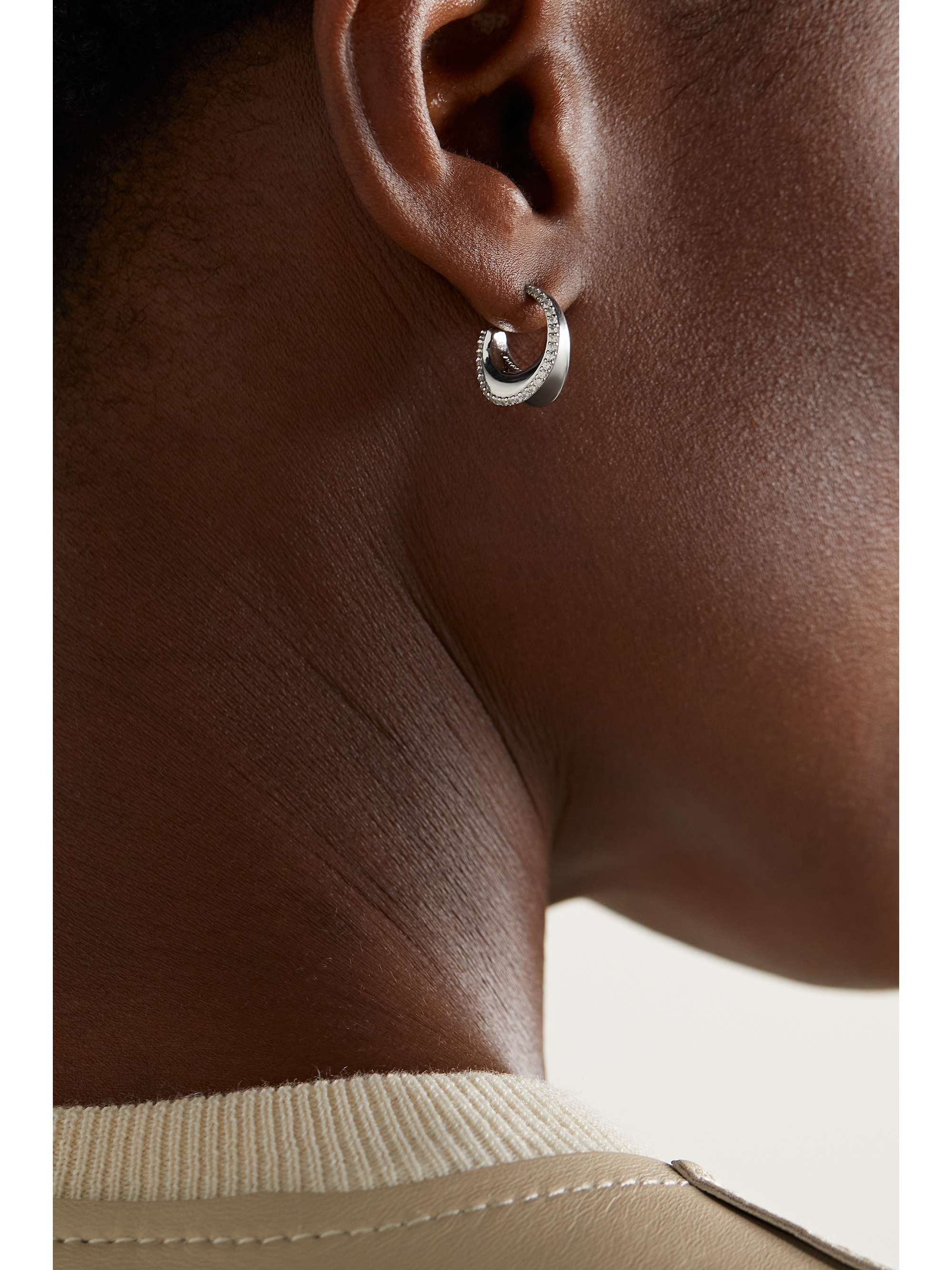 BY PARIAH O Huggies mini 14-karat recycled gold sapphire hoop earrings