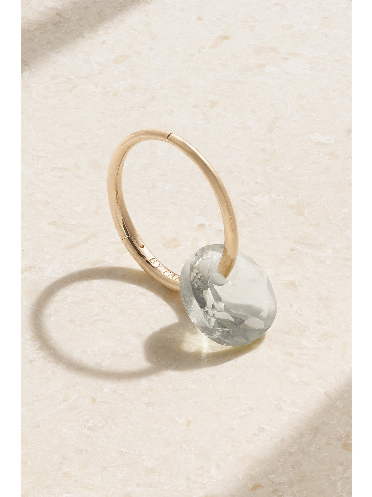 By Pariah - February Birthstone 14-karat Recycled Gold Green Amethyst Single Hoop Earring - one size