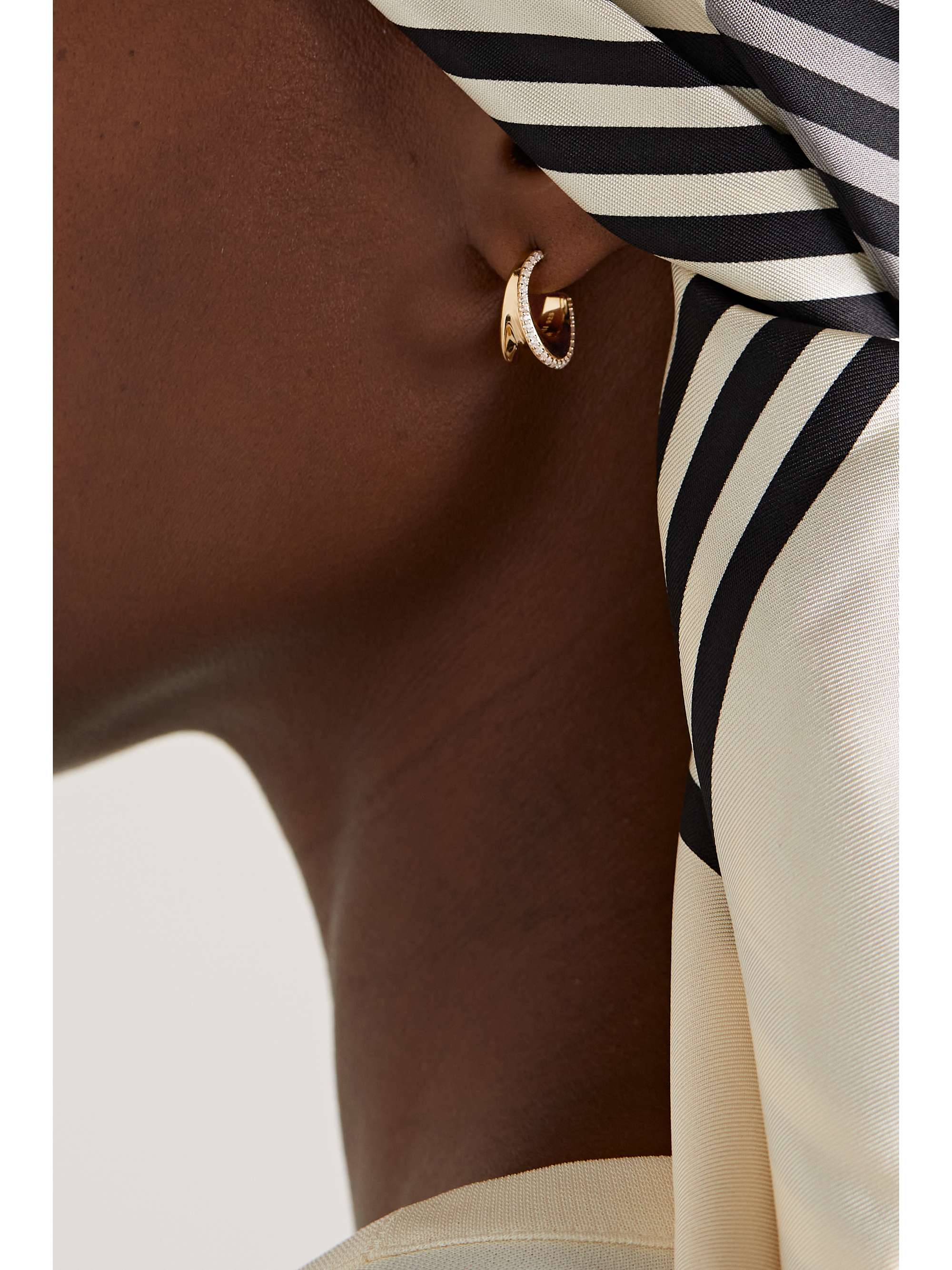 BY PARIAH O Huggies mini 14-karat recycled gold sapphire hoop earrings