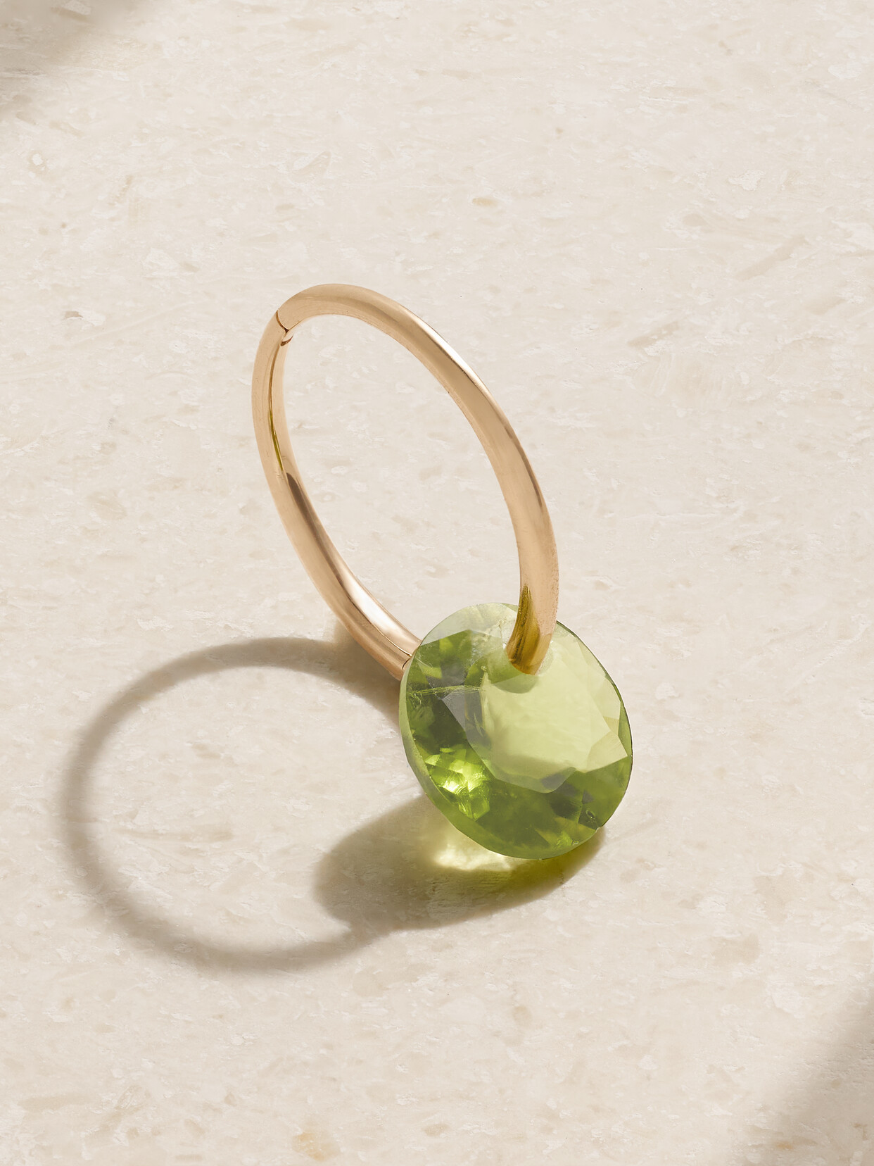 By Pariah - August Birthstone 14-karat Recycled Gold Peridot Single Hoop Earring - one size