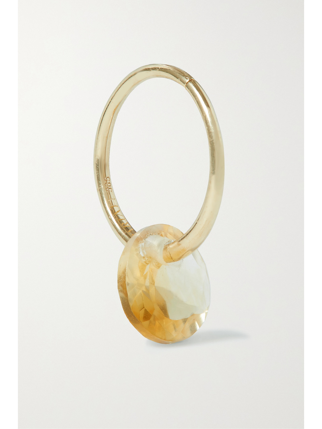 By Pariah - November Birthstone 14-karat Recycled Gold Citrine Single Hoop Earring - one size