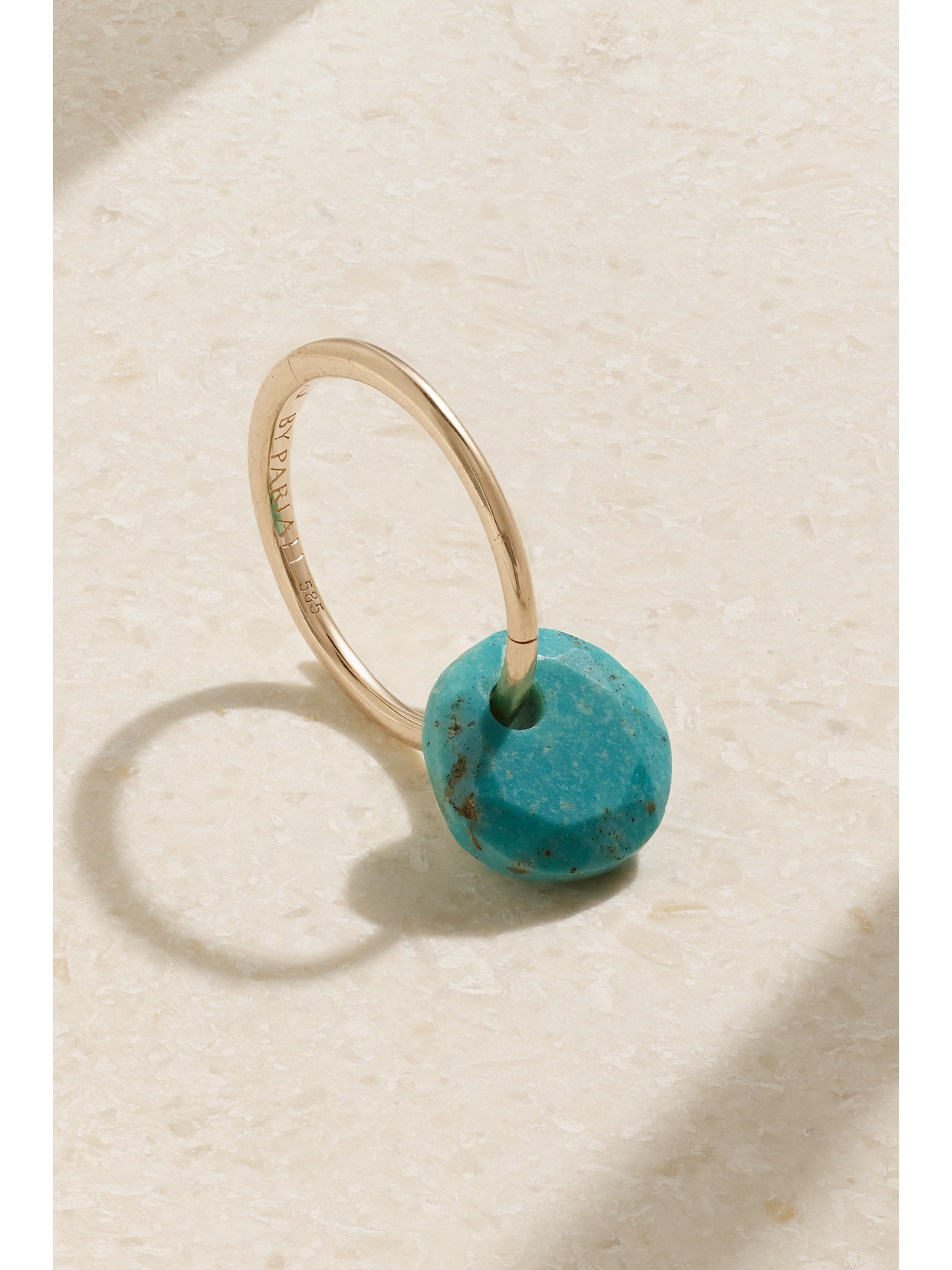 By Pariah - December Birthstone 14-karat Recycled Gold Turquoise Single Hoop Earring - one size