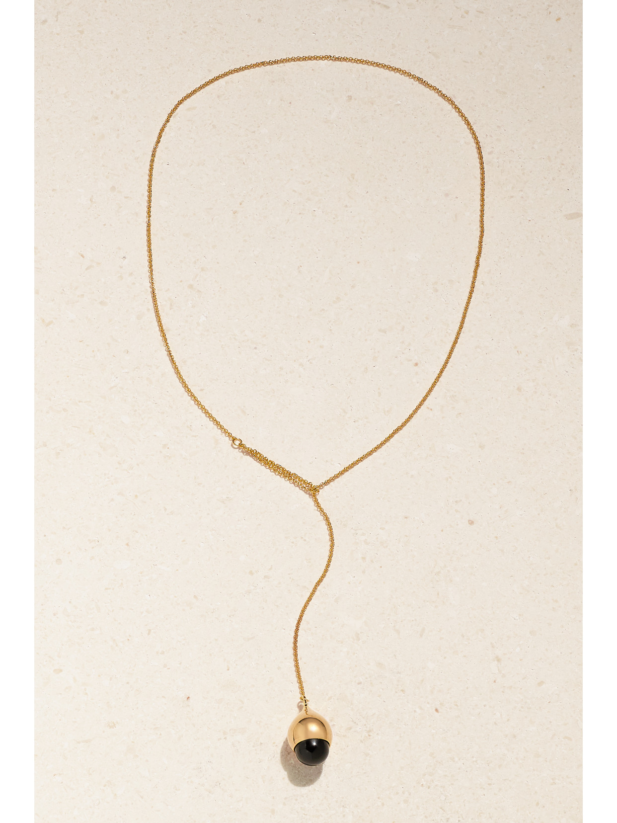 By Pariah - Recycled Gold Vermeil Onyx Necklace - one size